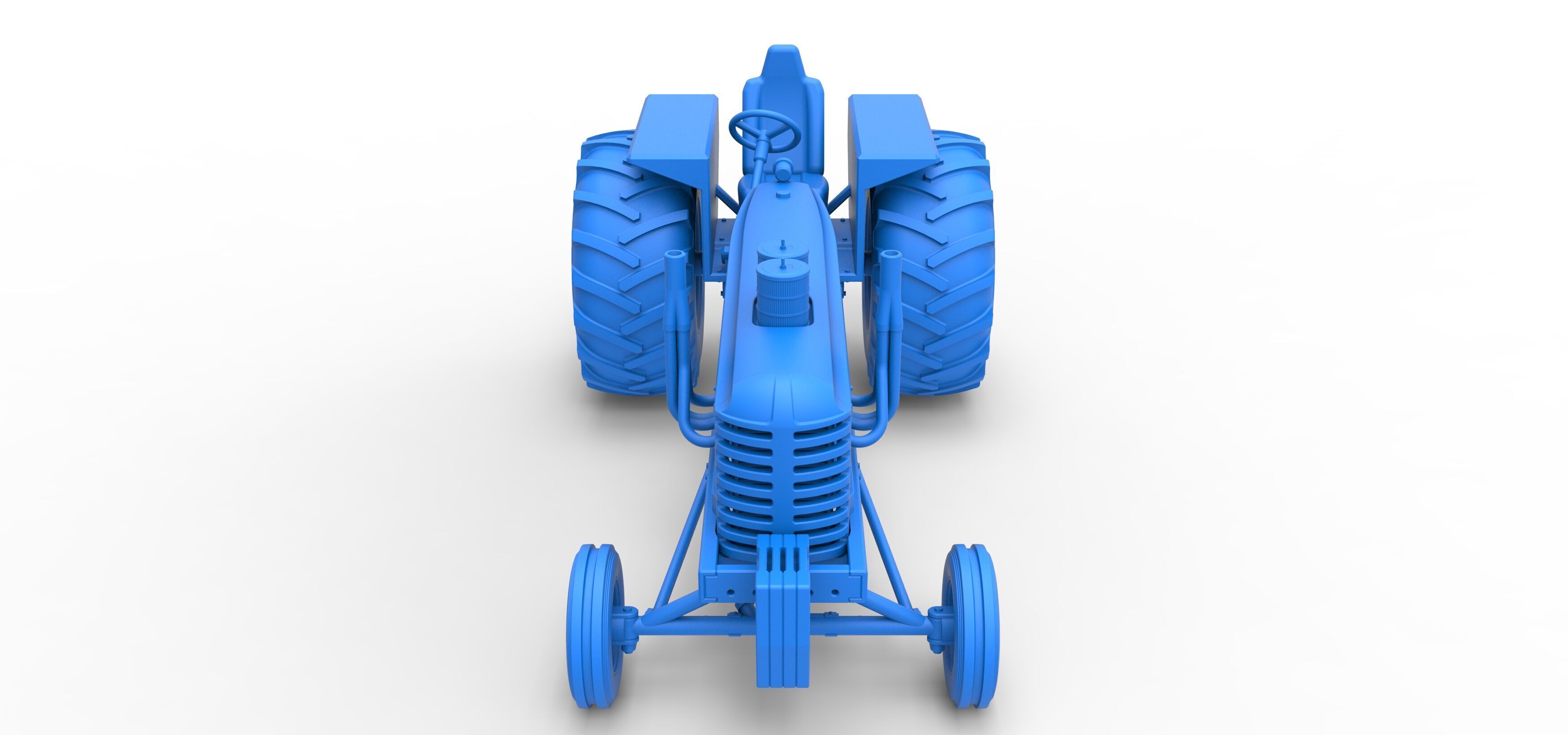 Vintage Small block Pulling tractor Scale 1 to 25 3D print model_31