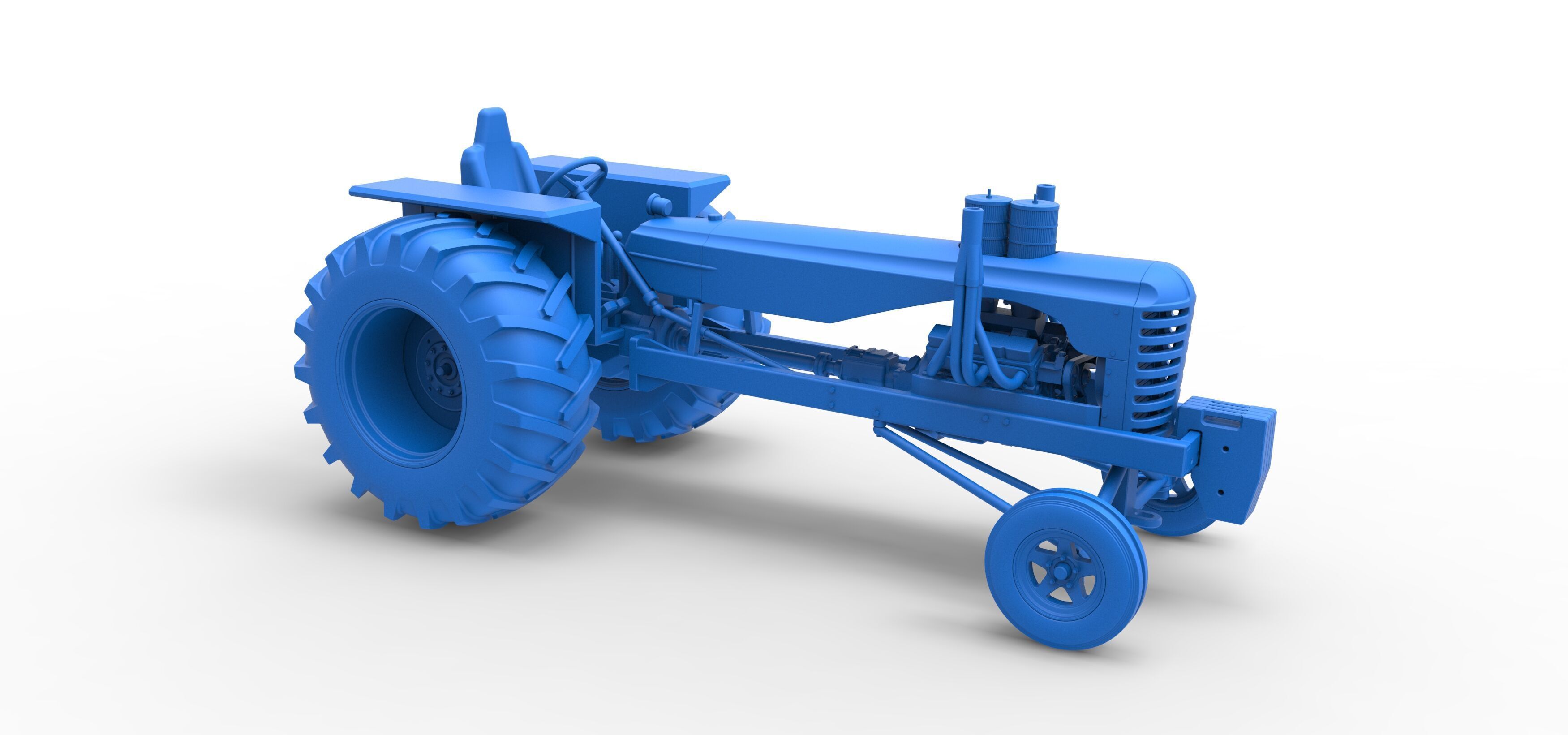 Vintage Small block Pulling tractor Scale 1 to 25 3D print model_45