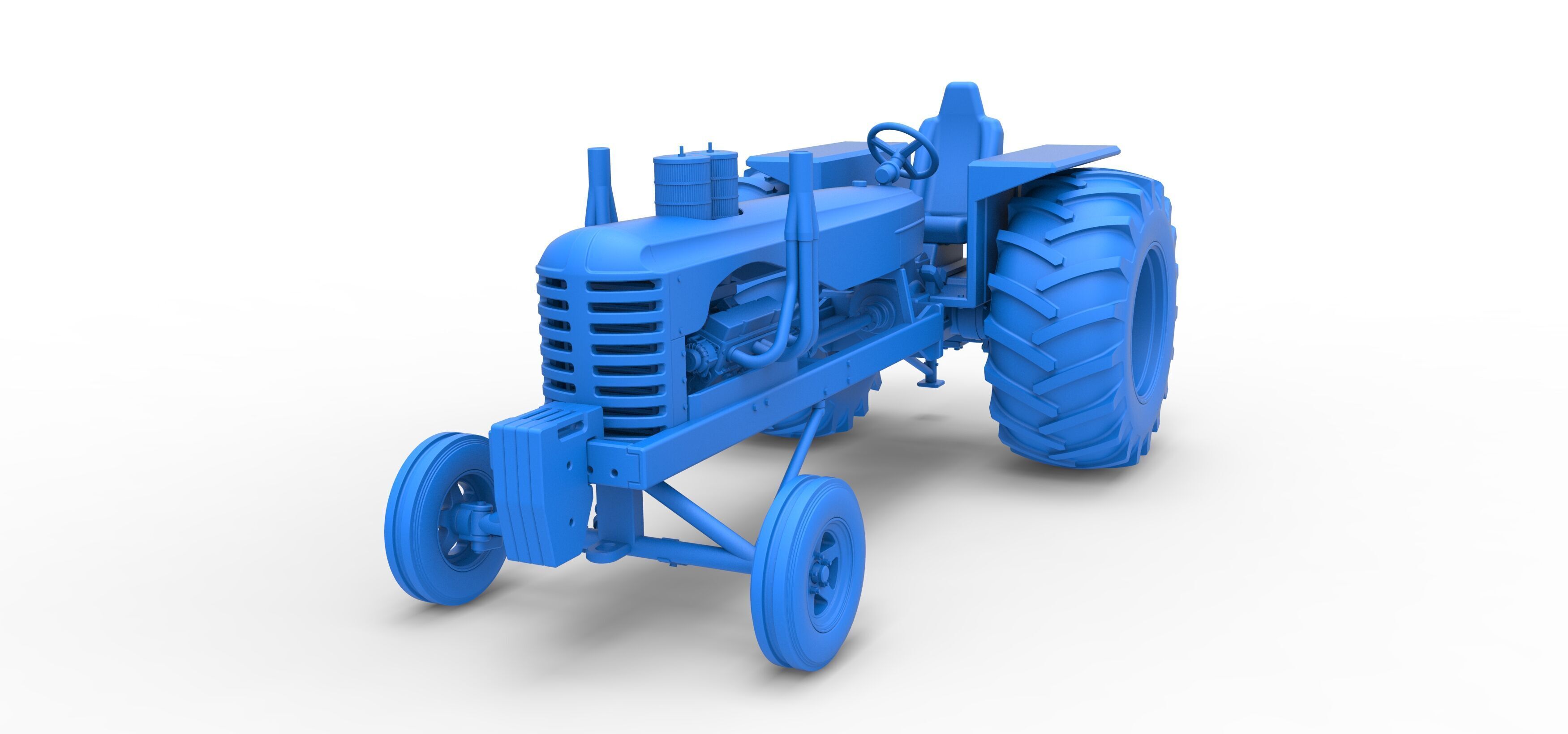 Vintage Small block Pulling tractor Scale 1 to 25 3D print model_28