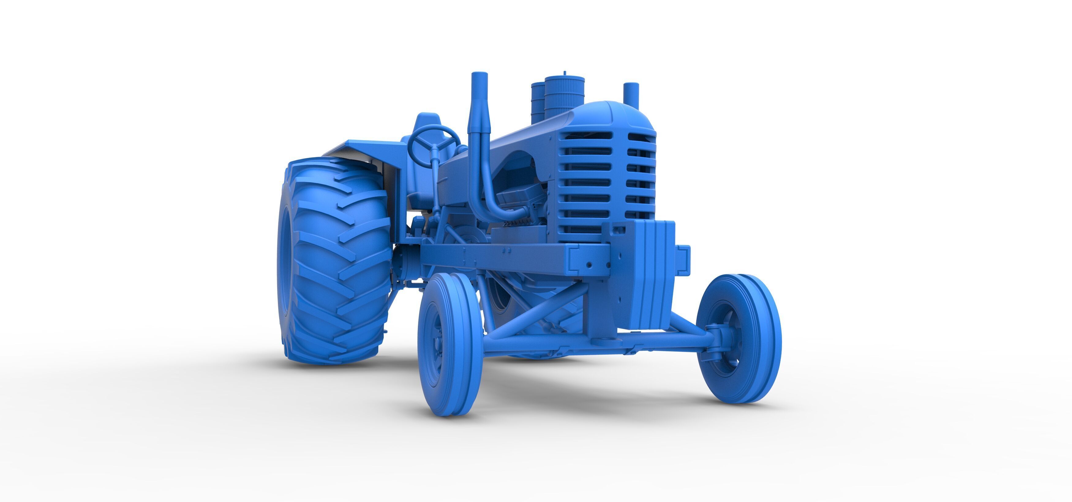 Vintage Small block Pulling tractor Scale 1 to 25 3D print model_47