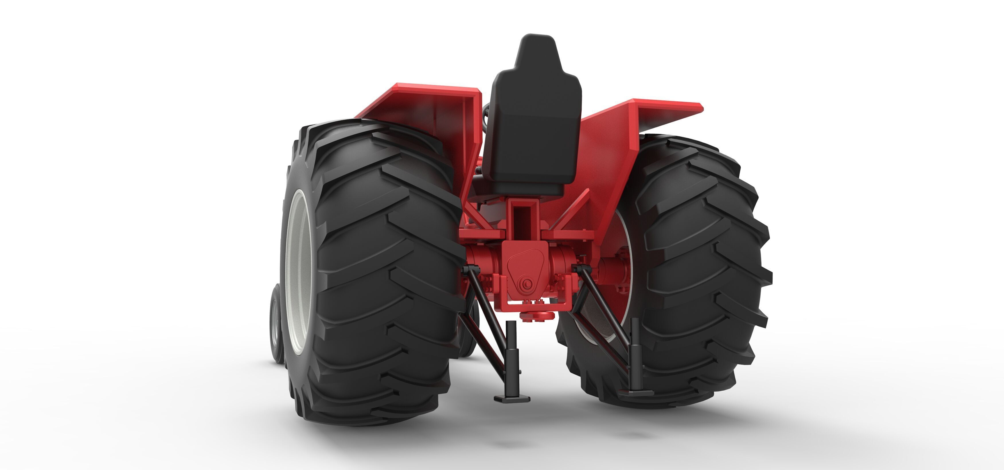 Vintage Small block Pulling tractor Scale 1 to 25 3D print model_15