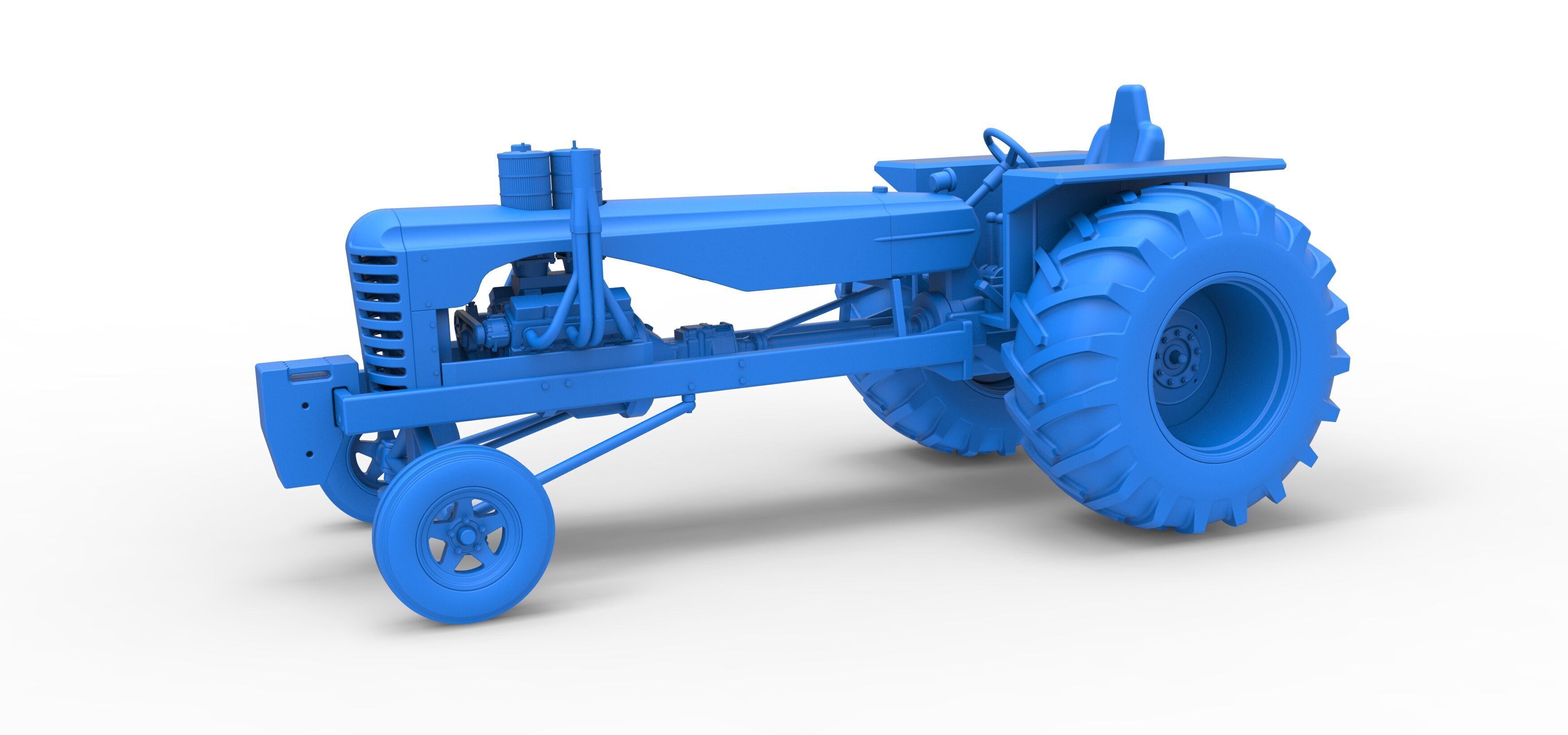 Vintage Small block Pulling tractor Scale 1 to 25 3D print model_24