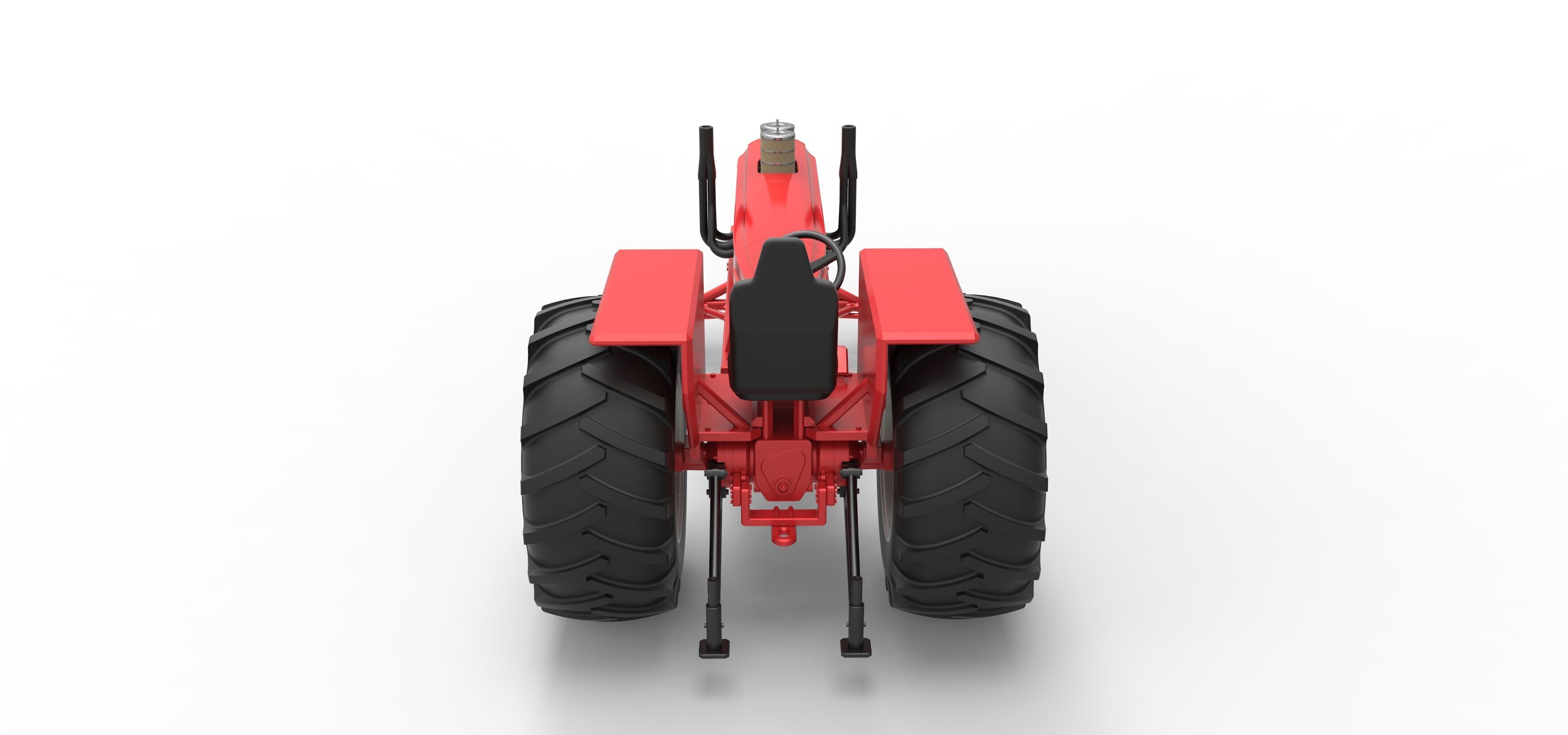 Vintage Small block Pulling tractor Scale 1 to 25 3D print model_17