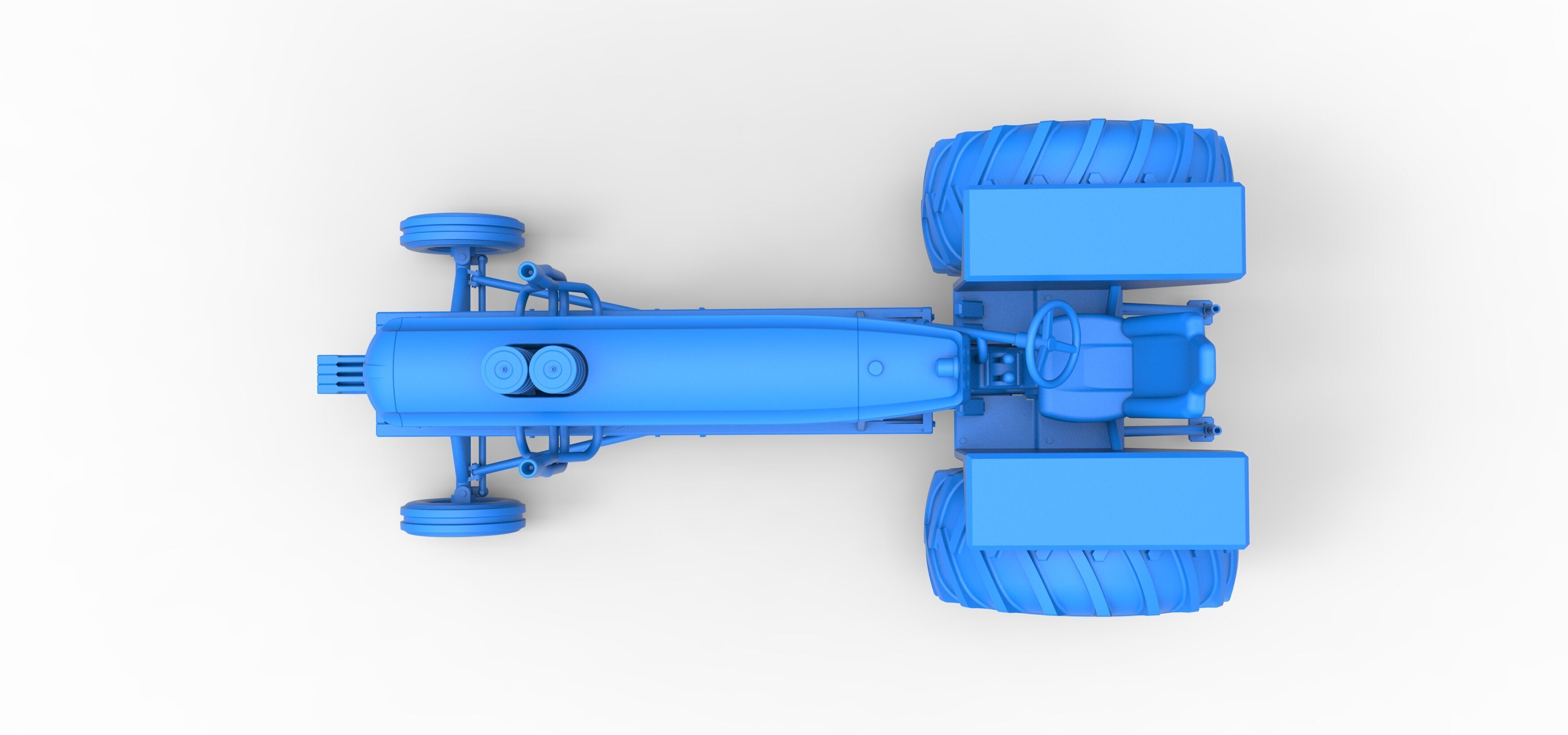 Vintage Small block Pulling tractor Scale 1 to 25 3D print model_34