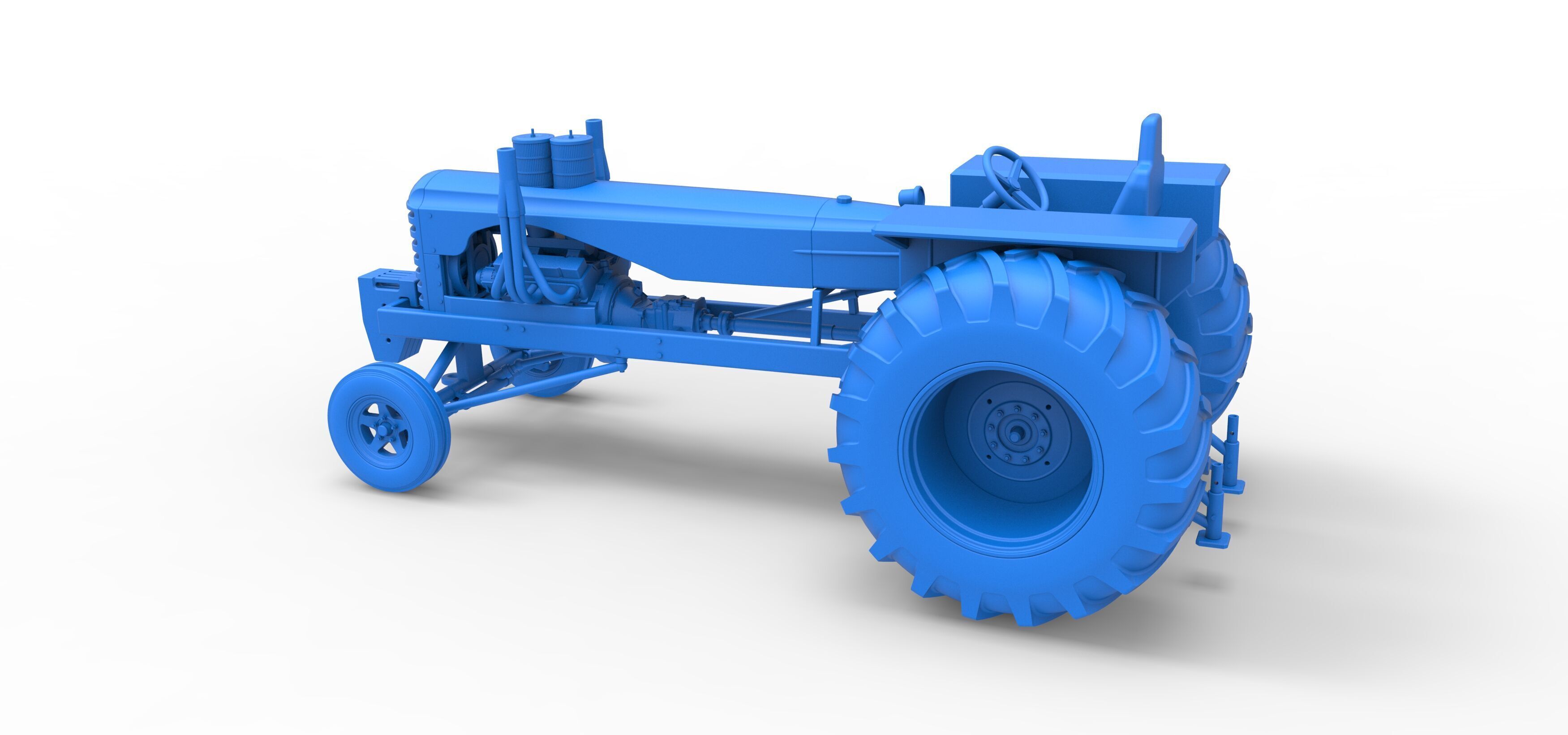 Vintage Small block Pulling tractor Scale 1 to 25 3D print model_35