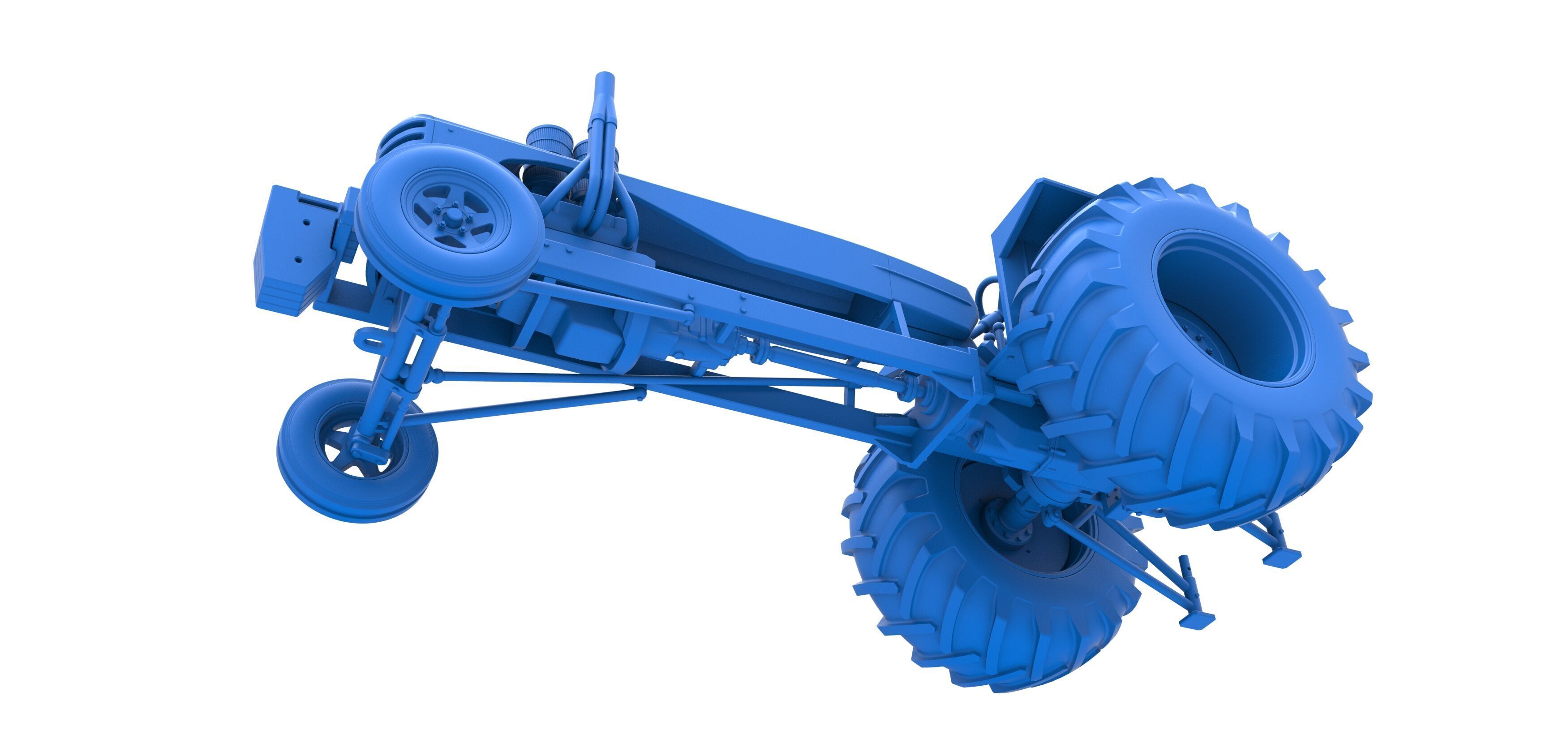 Vintage Small block Pulling tractor Scale 1 to 25 3D print model_26