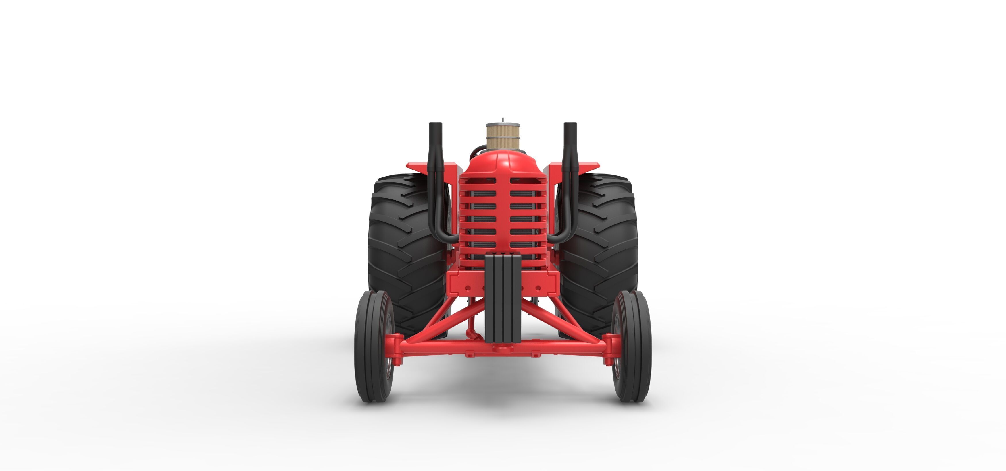 Vintage Small block Pulling tractor Scale 1 to 25 3D print model_7