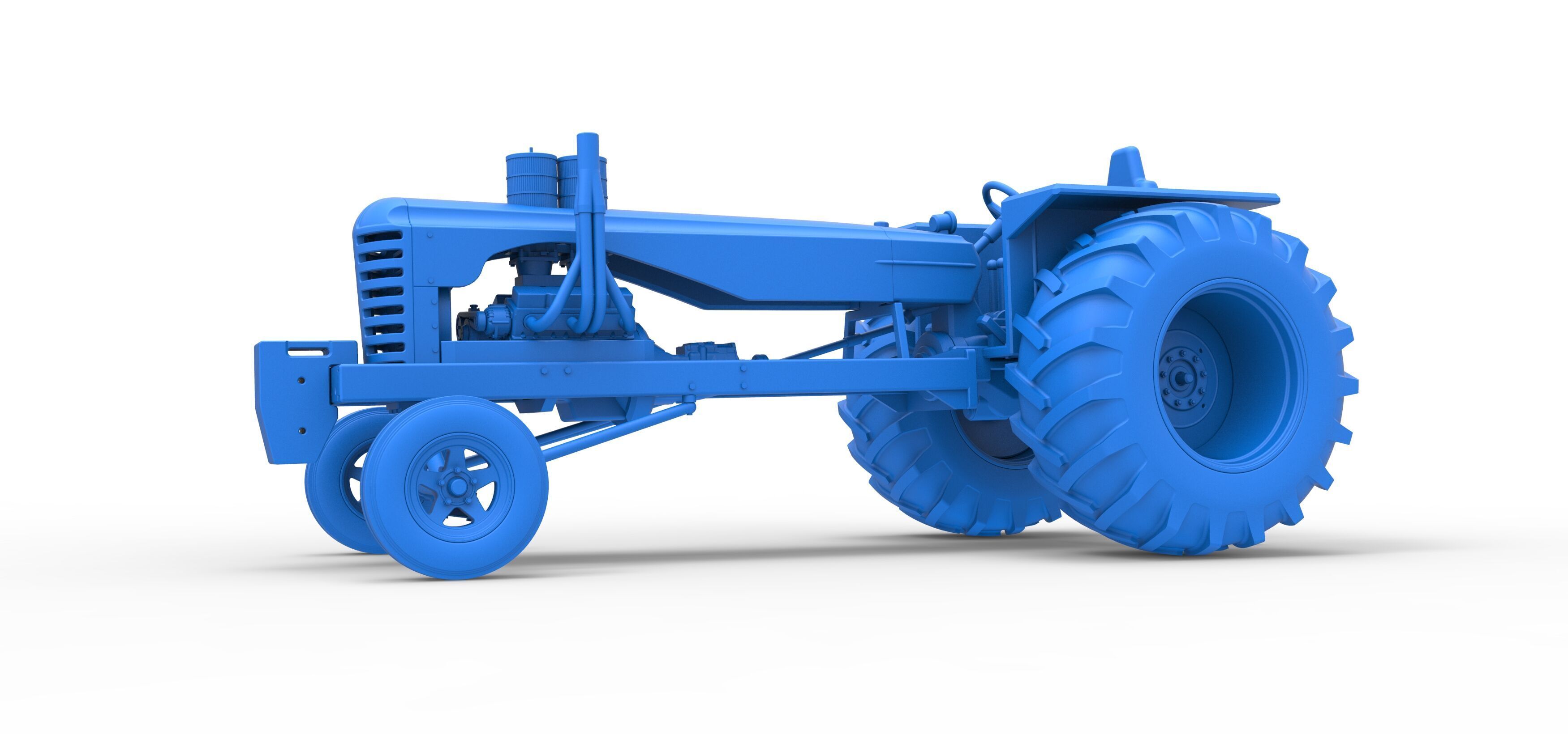 Vintage Small block Pulling tractor Scale 1 to 25 3D print model_25