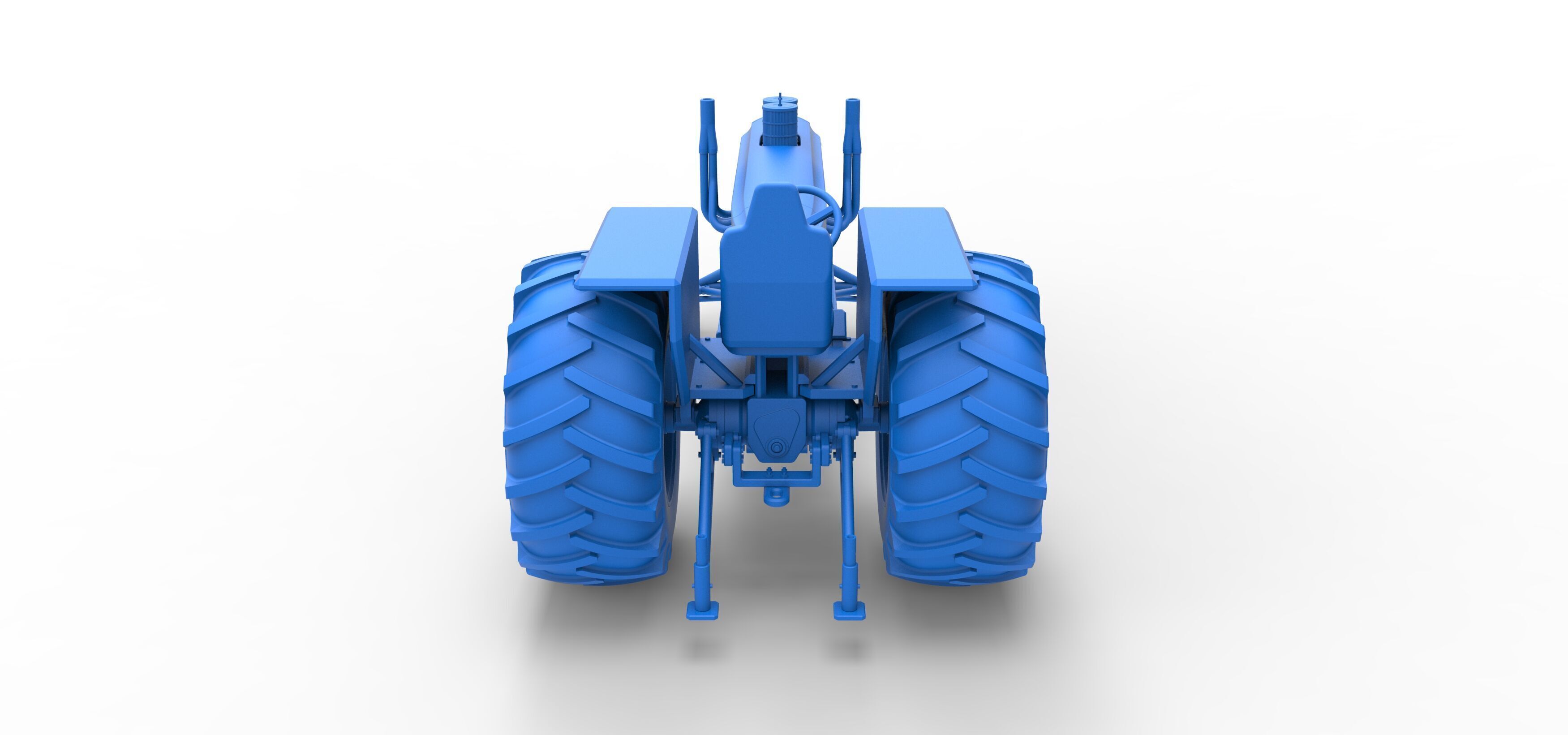 Vintage Small block Pulling tractor Scale 1 to 25 3D print model_40