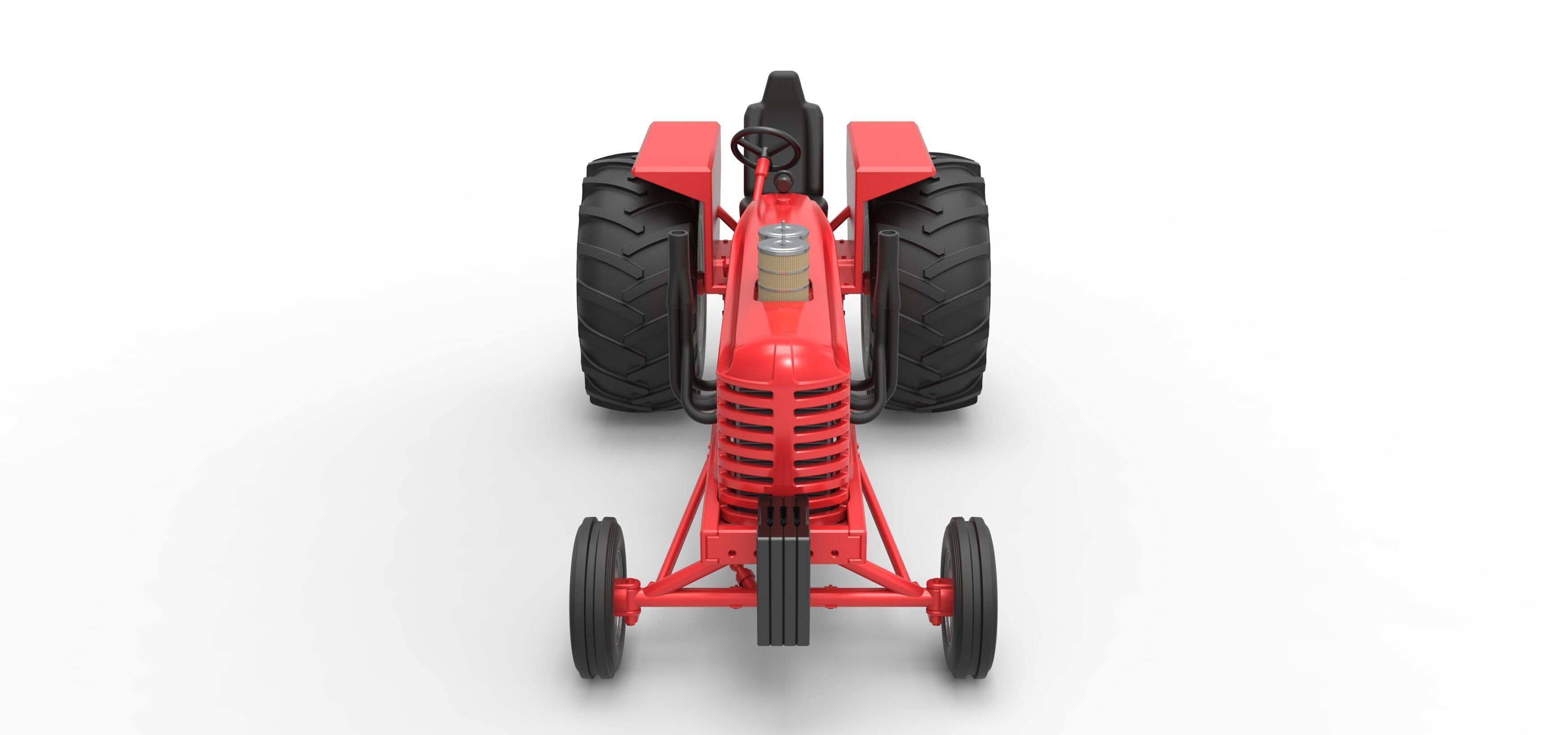 Vintage Small block Pulling tractor Scale 1 to 25 3D print model_8