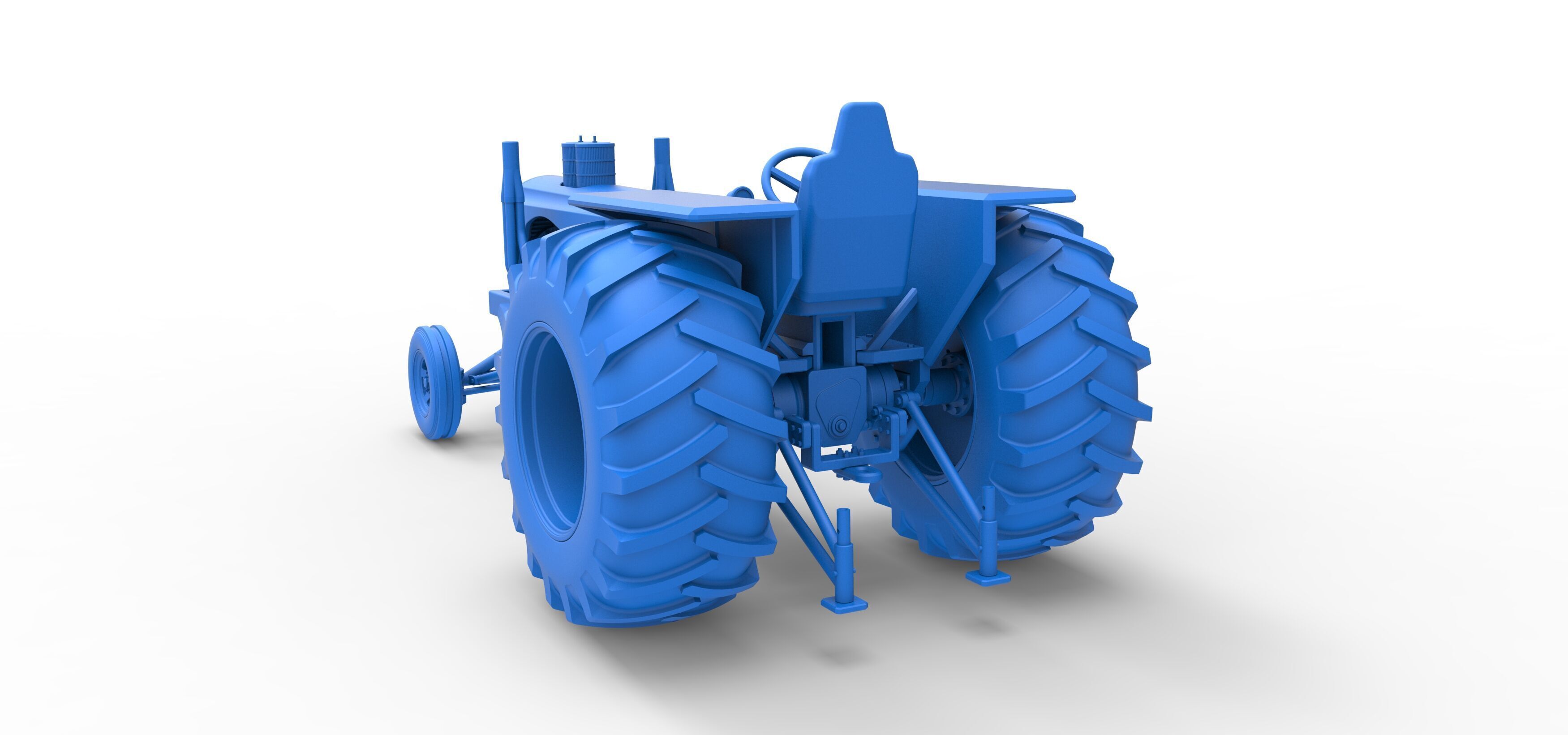 Vintage Small block Pulling tractor Scale 1 to 25 3D print model_37