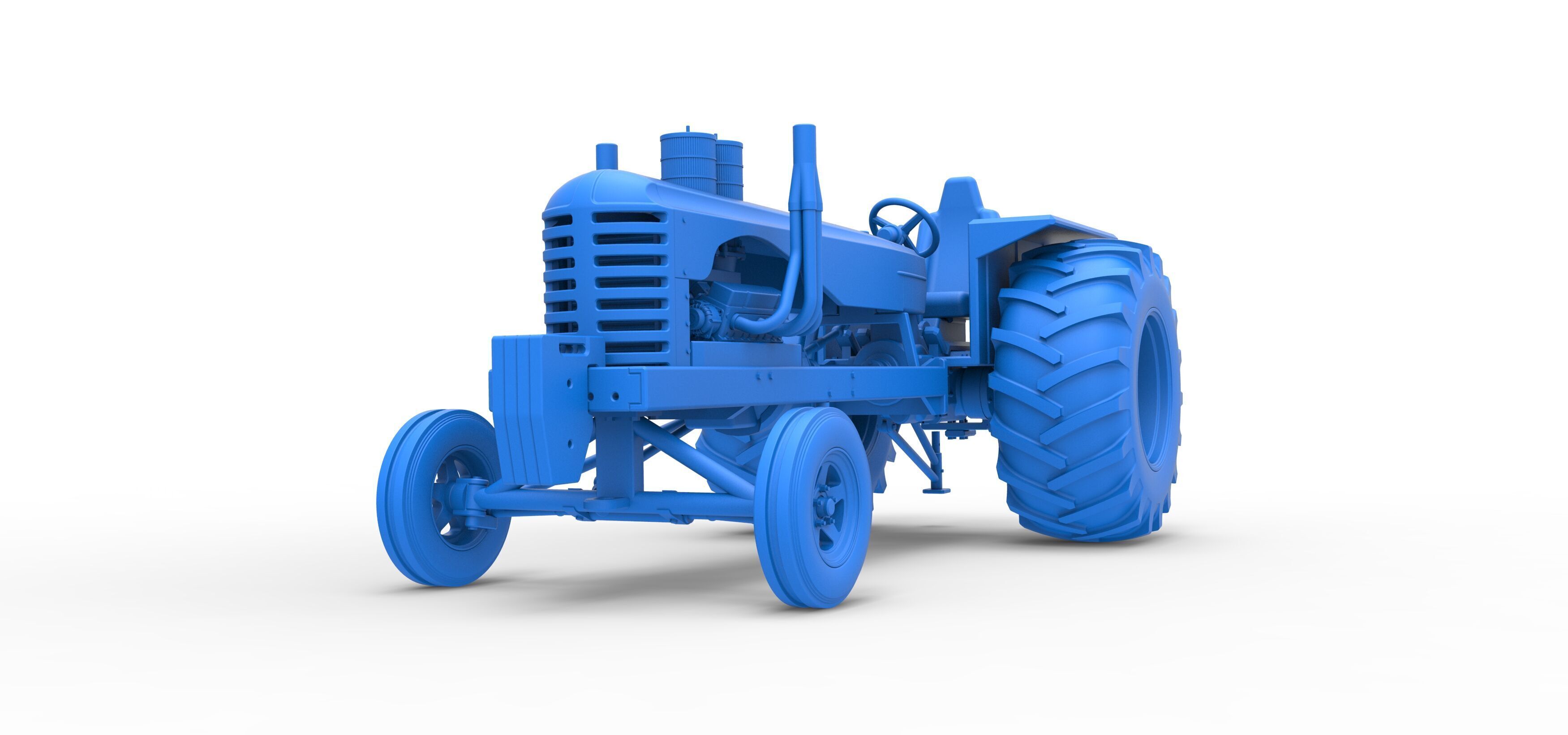 Vintage Small block Pulling tractor Scale 1 to 25 3D print model_29