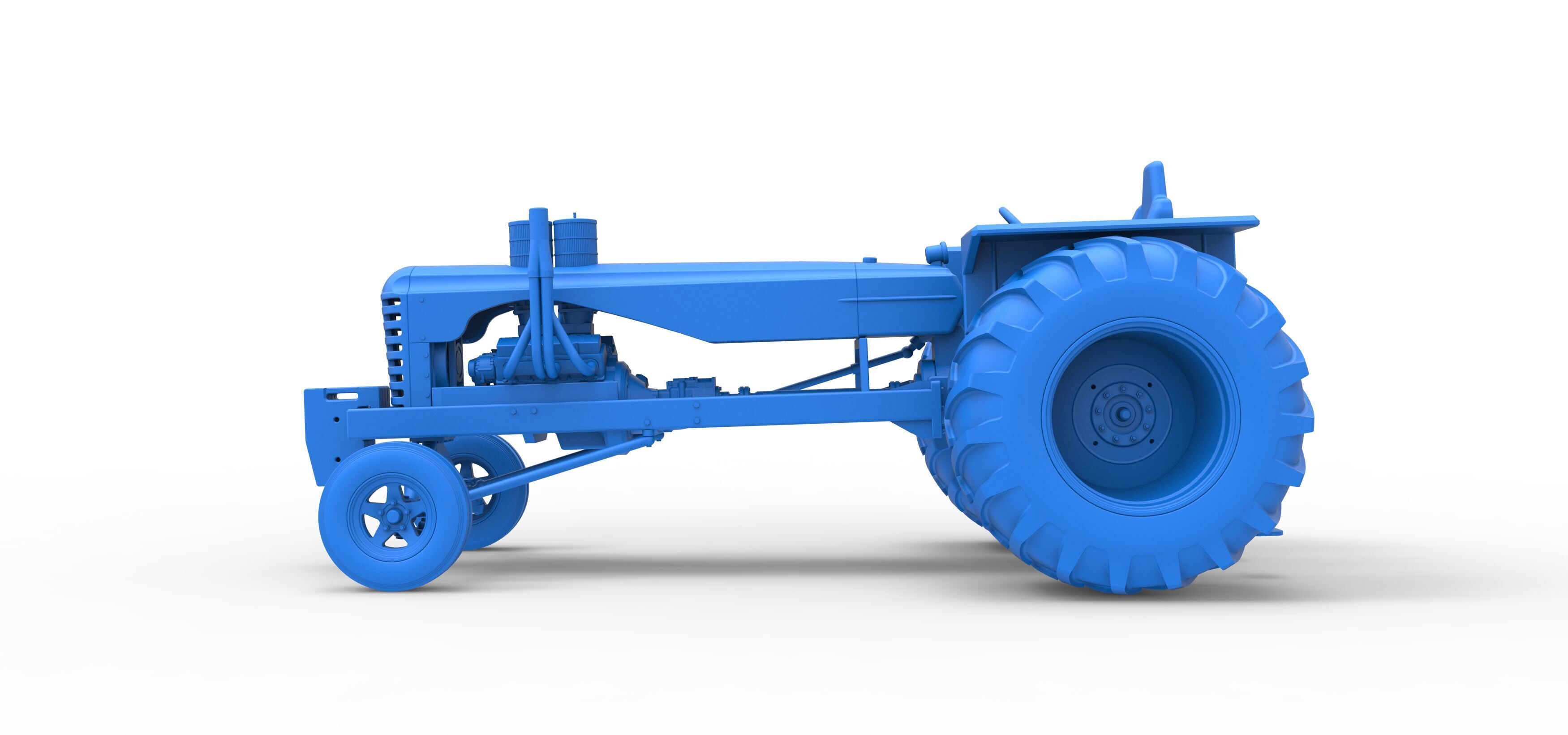 Vintage Small block Pulling tractor Scale 1 to 25 3D print model_32