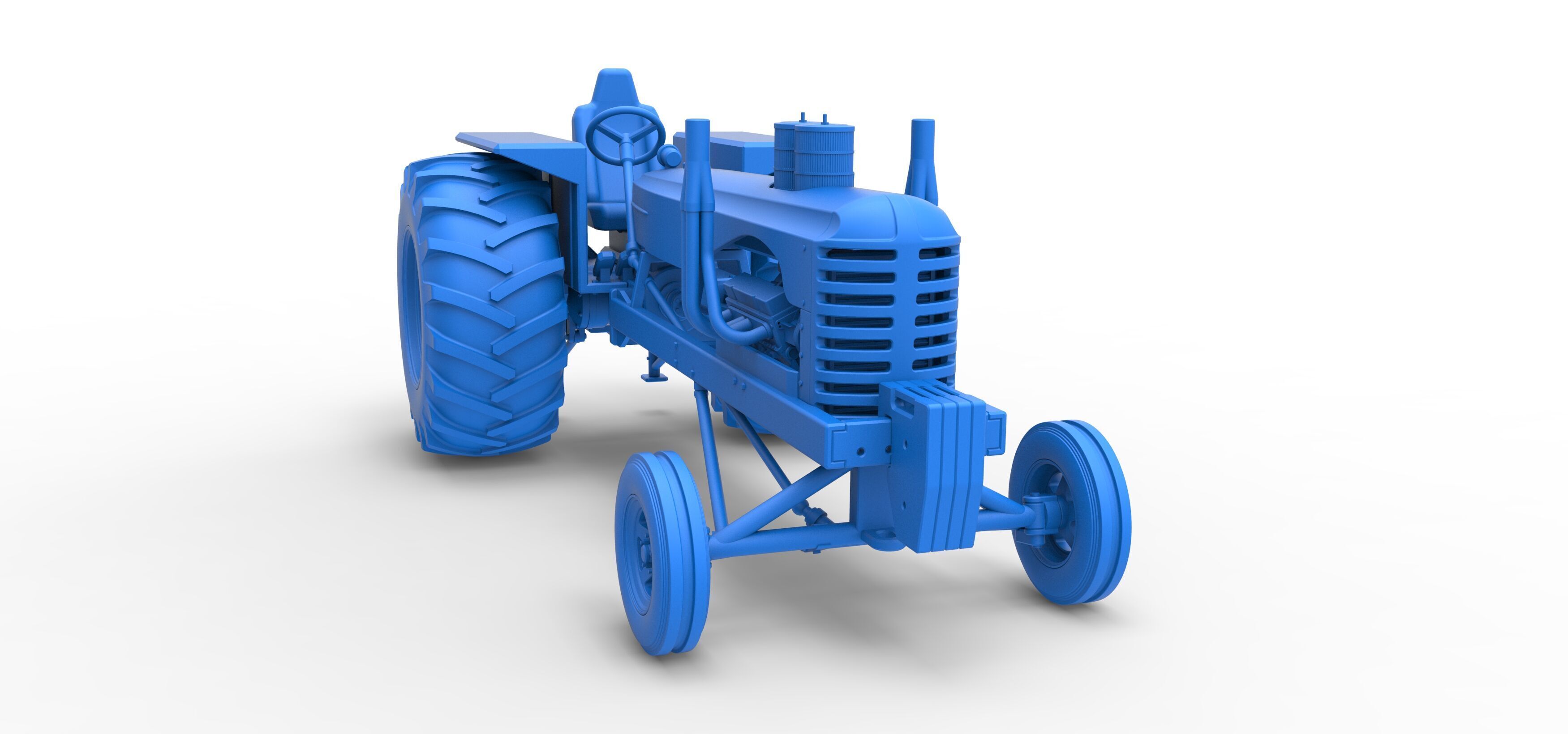 Vintage Small block Pulling tractor Scale 1 to 25 3D print model_46