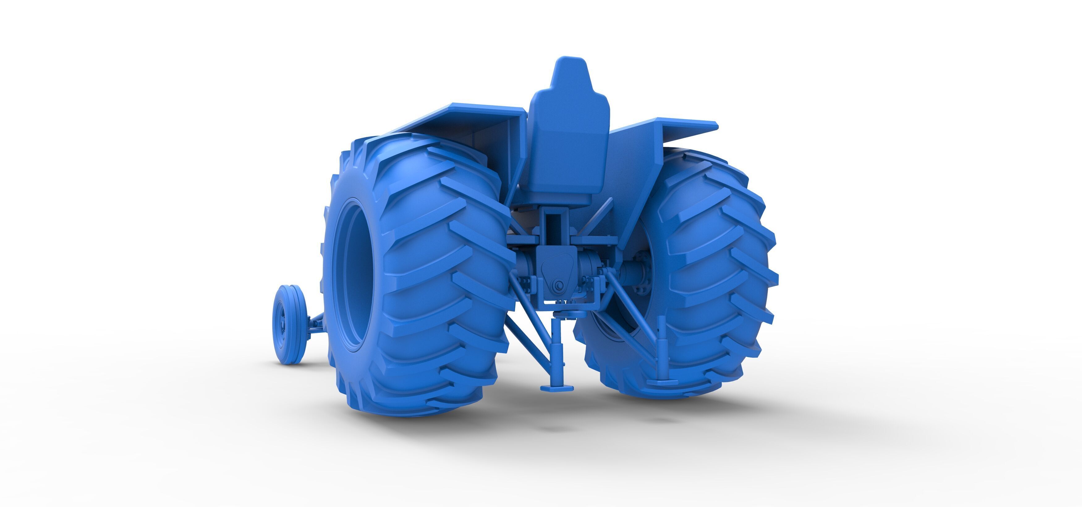 Vintage Small block Pulling tractor Scale 1 to 25 3D print model_38