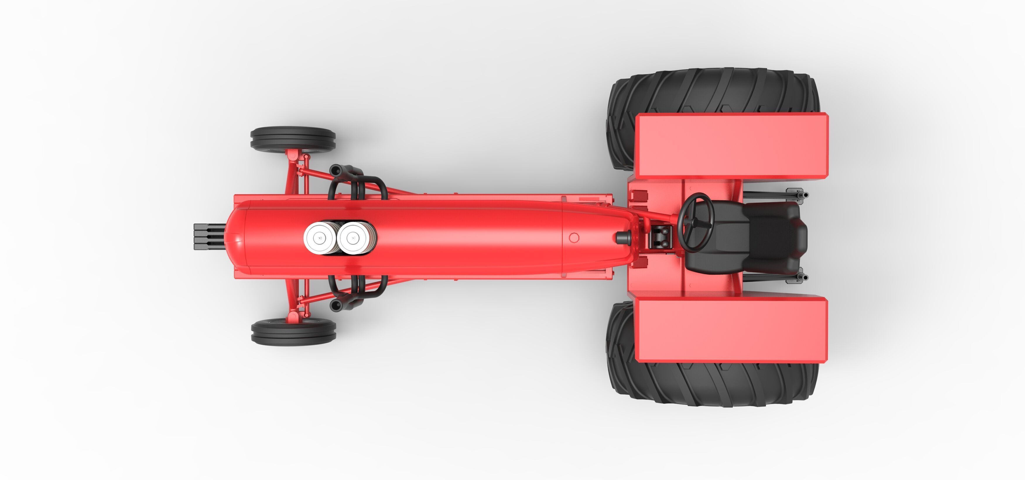 Vintage Small block Pulling tractor Scale 1 to 25 3D print model_11