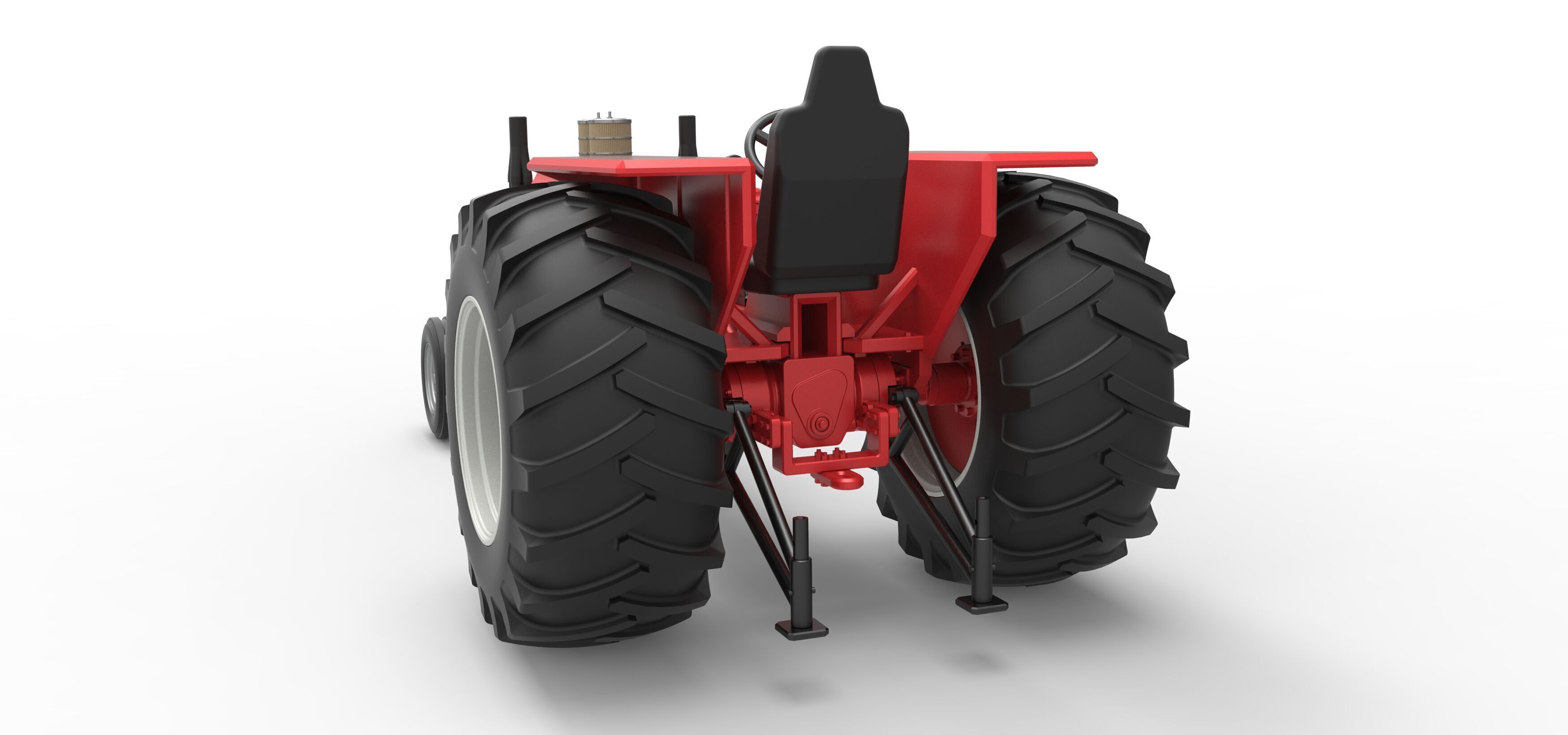 Vintage Small block Pulling tractor Scale 1 to 25 3D print model_14