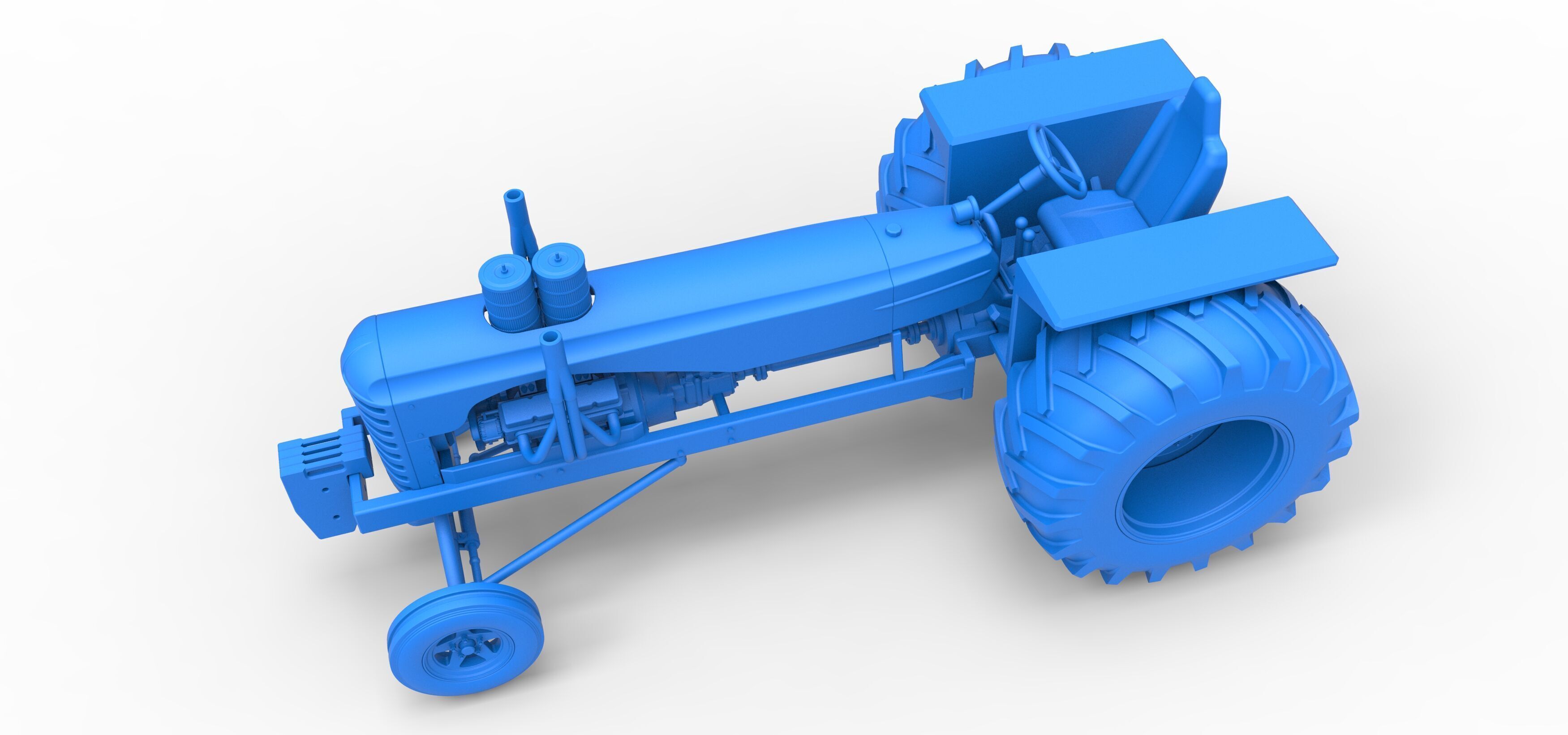 Vintage Small block Pulling tractor Scale 1 to 25 3D print model_27