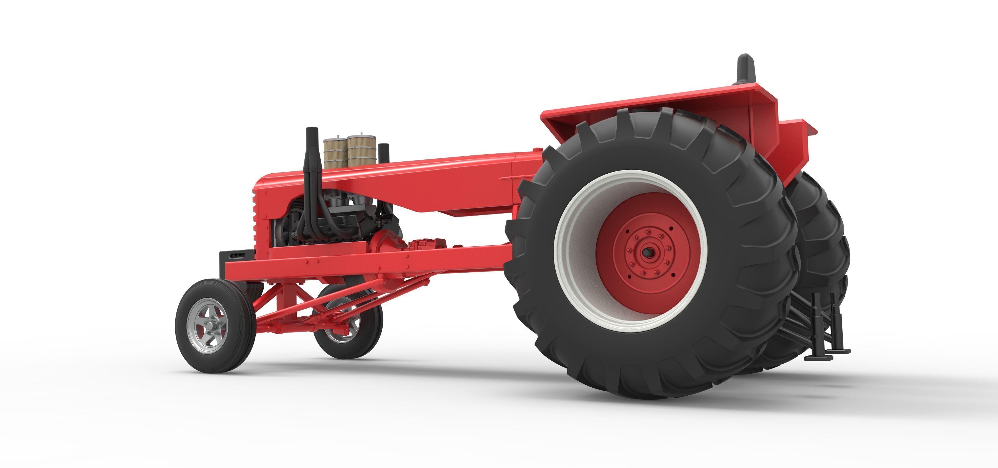 Vintage Small block Pulling tractor Scale 1 to 25 3D print model_13