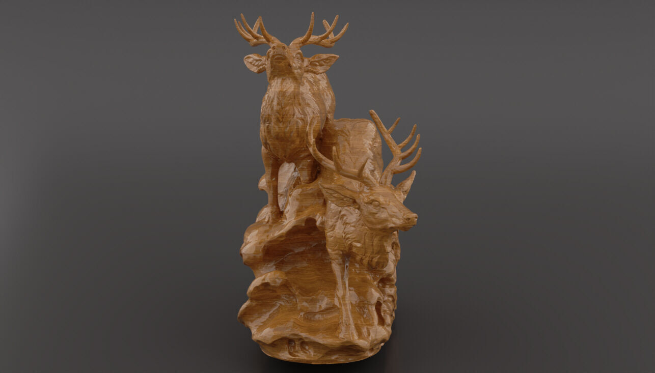 Deer Clock Stand  3D Printable  Sculpture with Clock Slot 3D print model_2