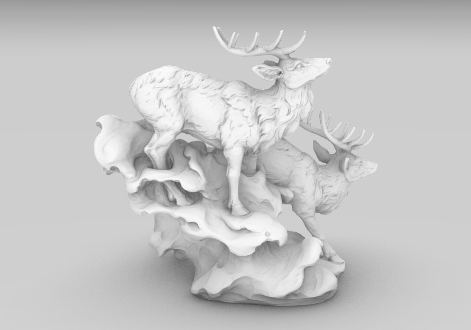 Deer Clock Stand  3D Printable  Sculpture with Clock Slot 3D print model_6