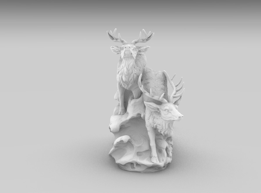 Deer Clock Stand  3D Printable  Sculpture with Clock Slot 3D print model_4