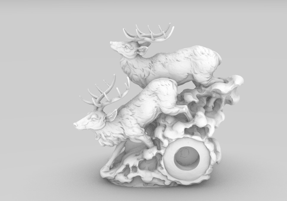 Deer Clock Stand  3D Printable  Sculpture with Clock Slot 3D print model_3