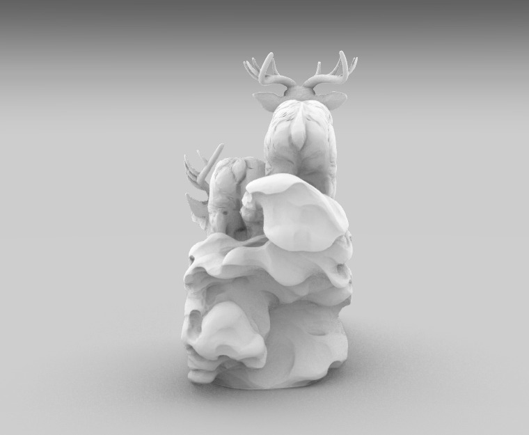 Deer Clock Stand  3D Printable  Sculpture with Clock Slot 3D print model_5