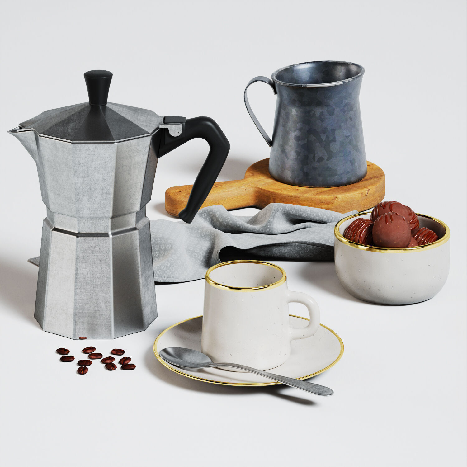 Breakfast Coffee  3D model_4