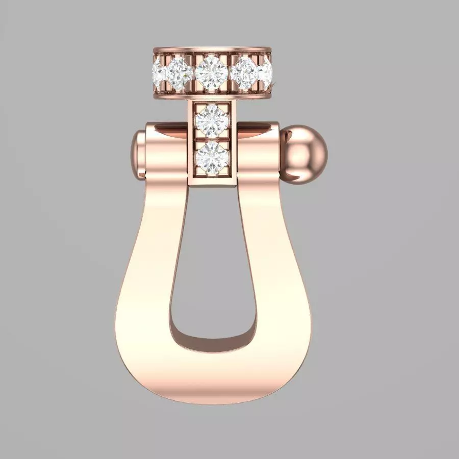 Force Large Half Diamond Necklace 3D print model