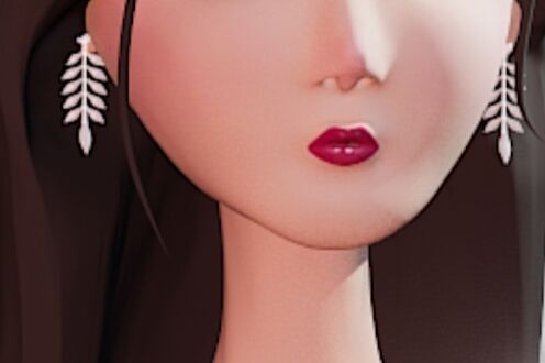 Elegant Silver Earring 3D Model Stylized Jewelry 3D model_1