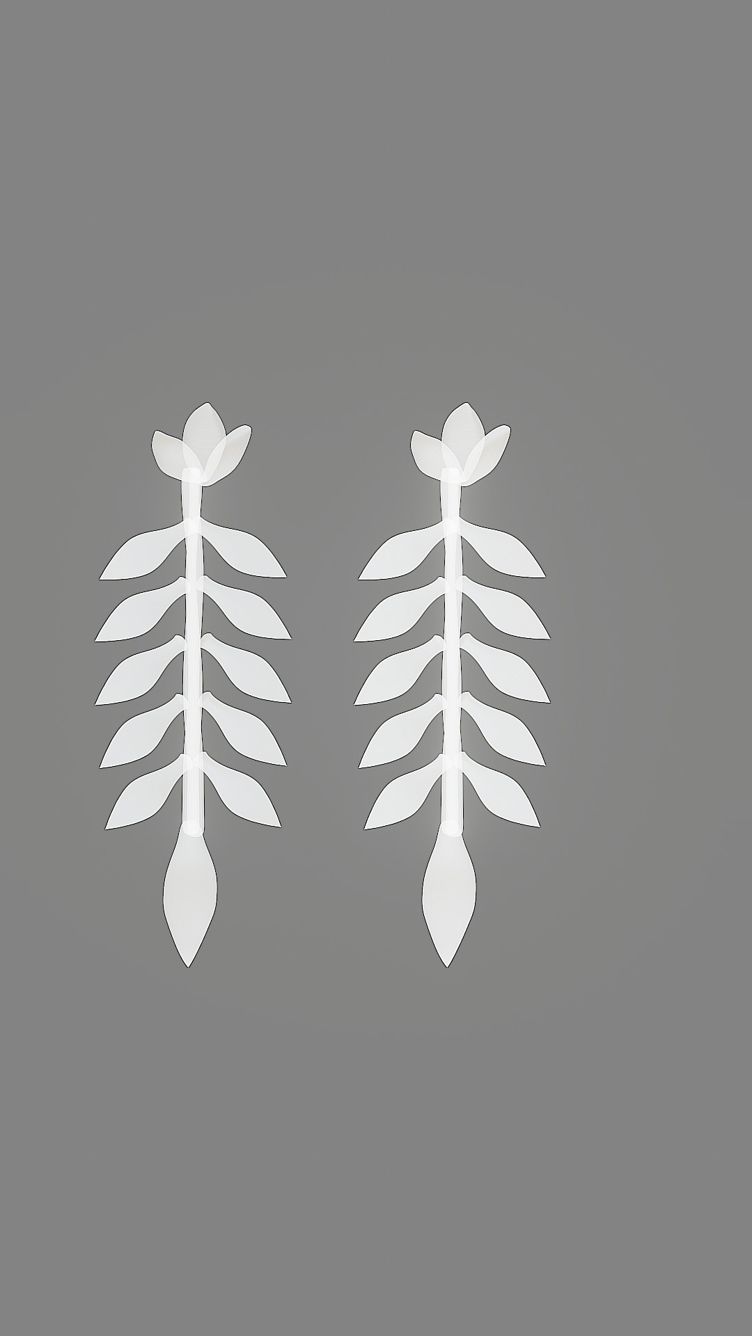 Elegant Silver Earring 3D Model Stylized Jewelry 3D model_5