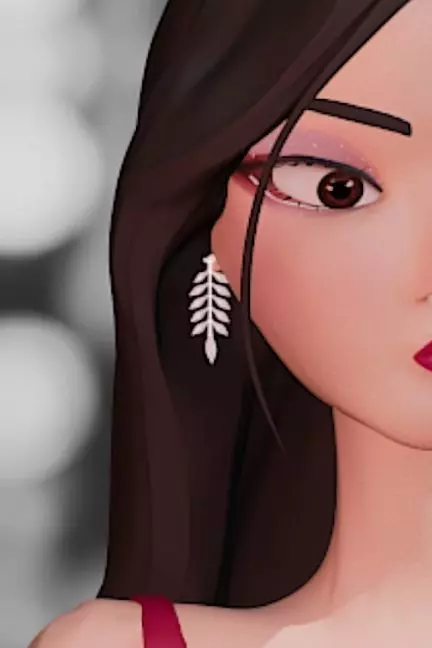 Elegant Silver Earring 3D Model Stylized Jewelry 3D model_0