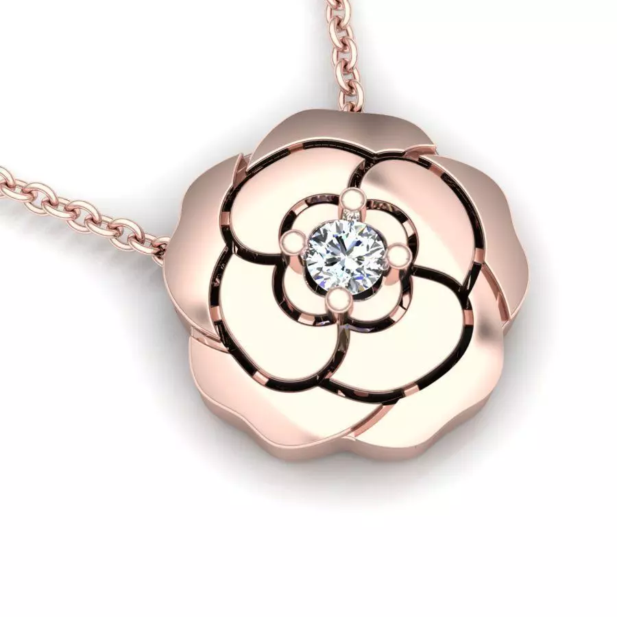 Rose Necklace 3D print model_0