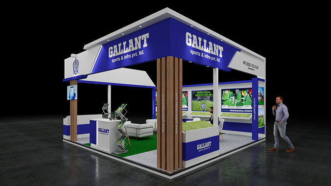 Exhibition Stand 6x6 3Sides D2V1 3D model 3D model