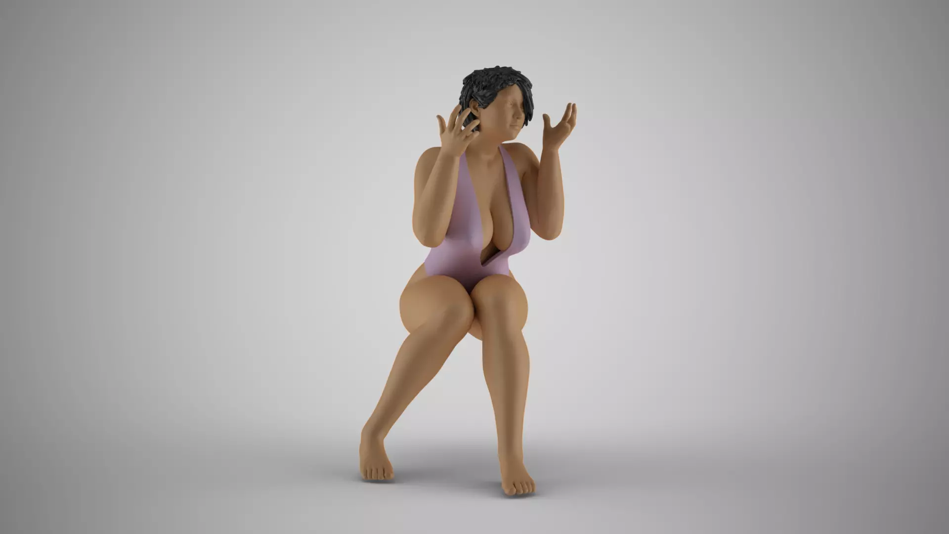 Woman Telling Herself 3D print model_0