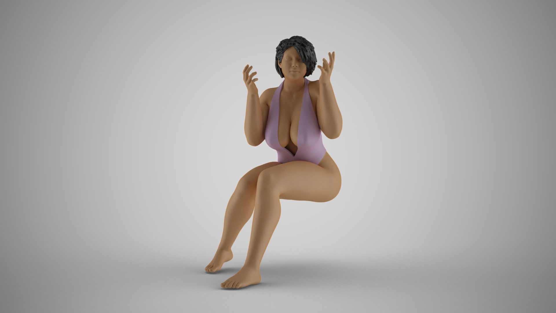 Woman Telling Herself 3D print model_9