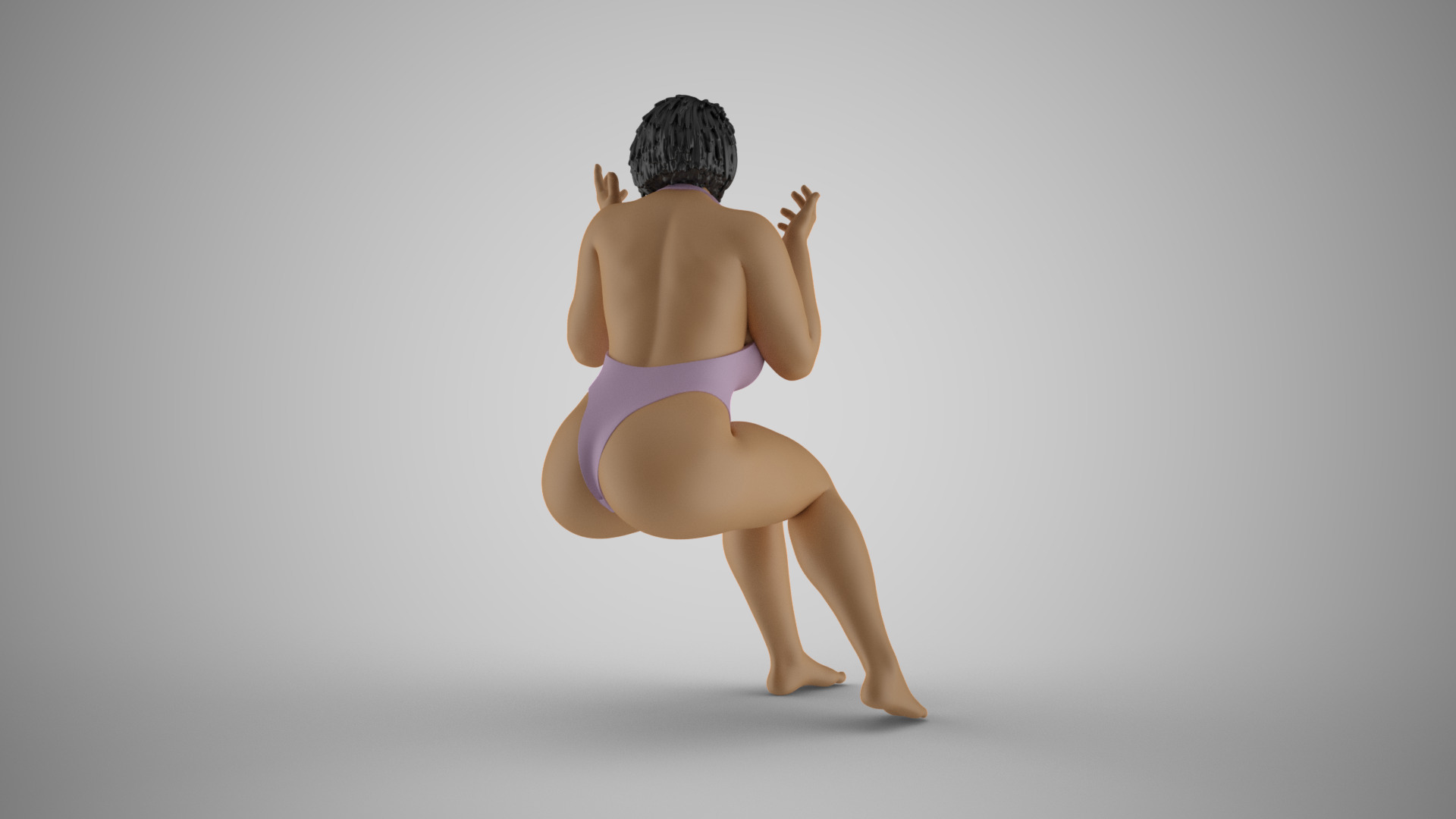 Woman Telling Herself 3D print model_5