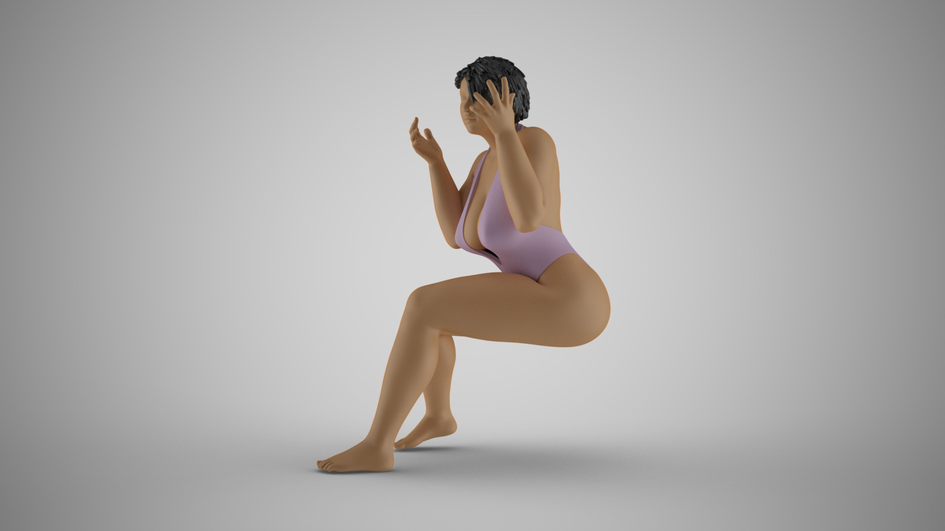 Woman Telling Herself 3D print model_8