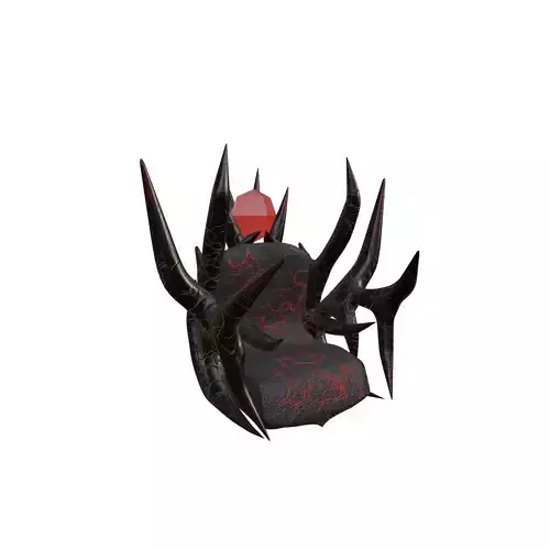Red Black Lava Barbarian King Throne PBR