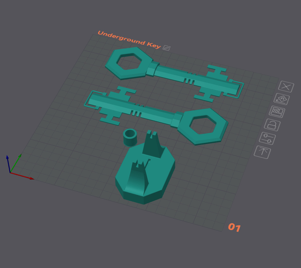 Underground Key from Expedition 33 with stand 3D print model_2