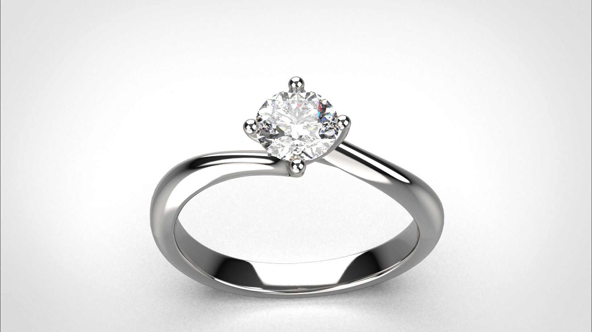 R059 half ct Timeless 18K Gold Wedding Ring Elegant CAD Eu50 3D print model_2