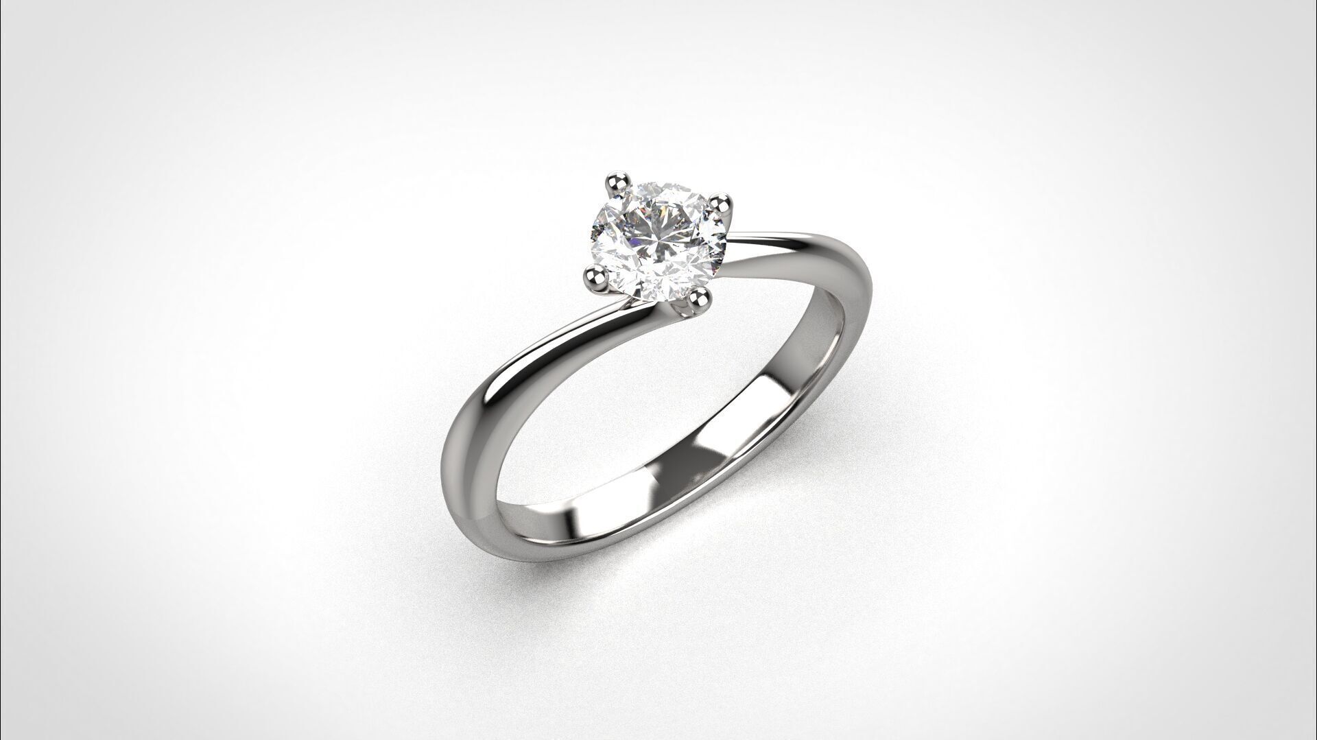 R059 half ct Timeless 18K Gold Wedding Ring Elegant CAD Eu50 3D print model_6