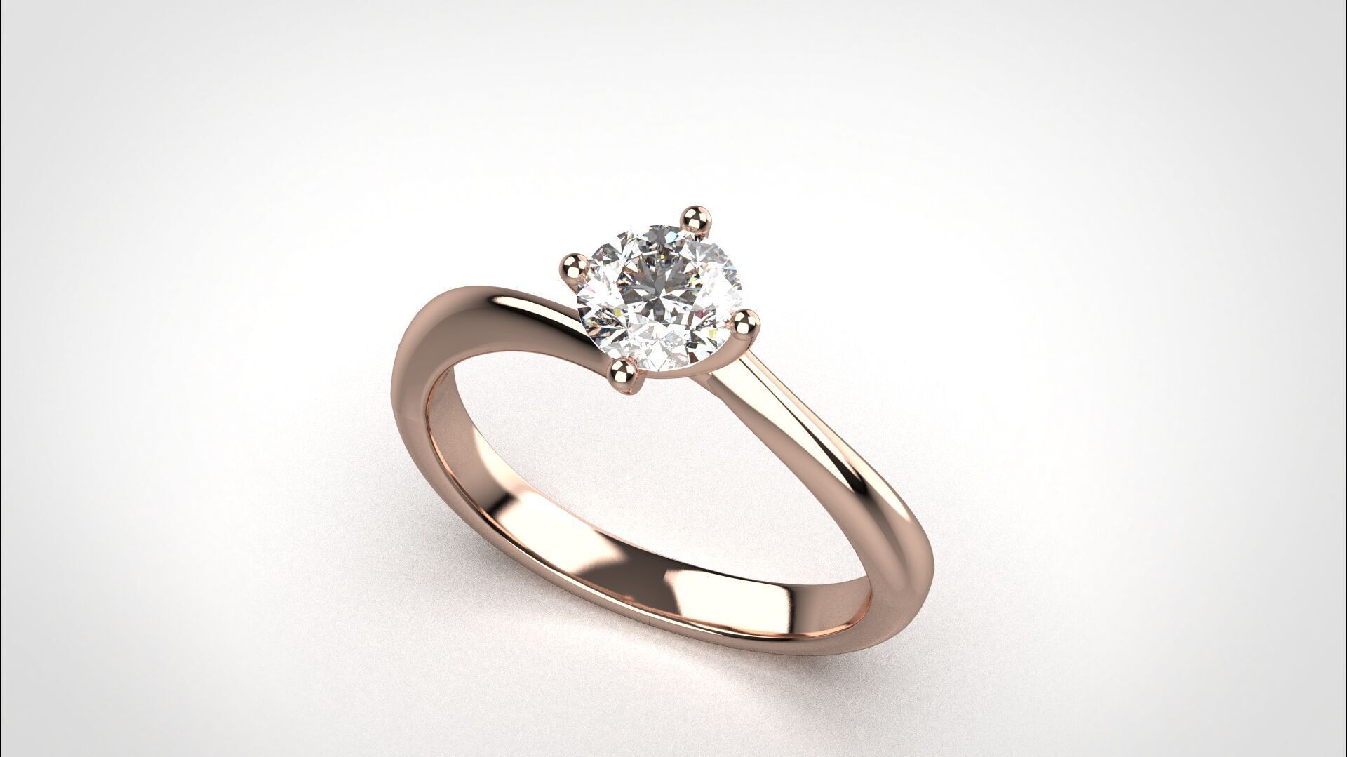 R059 half ct Timeless 18K Gold Wedding Ring Elegant CAD Eu50 3D print model_16