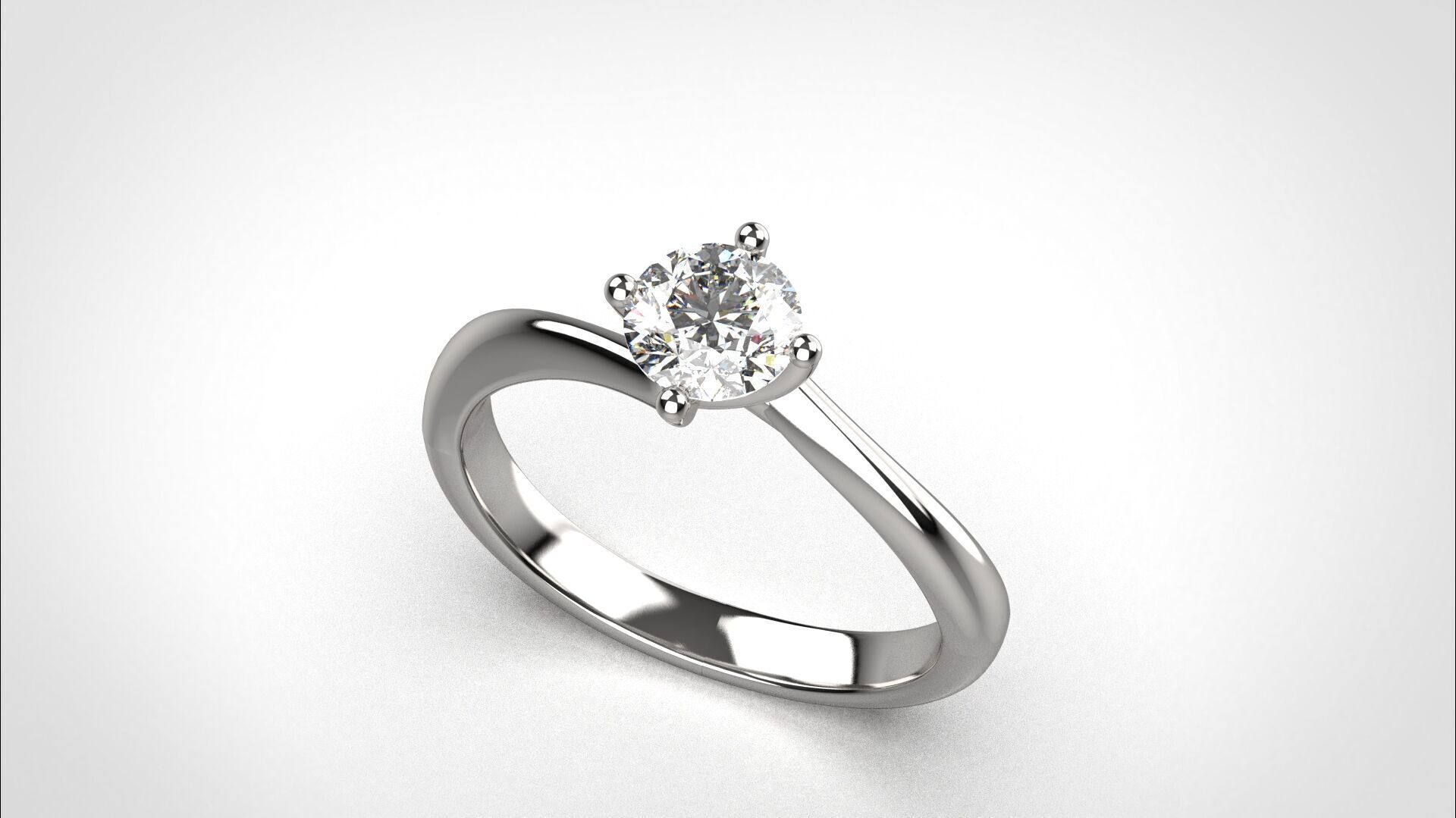 R059 half ct Timeless 18K Gold Wedding Ring Elegant CAD Eu50 3D print model_3