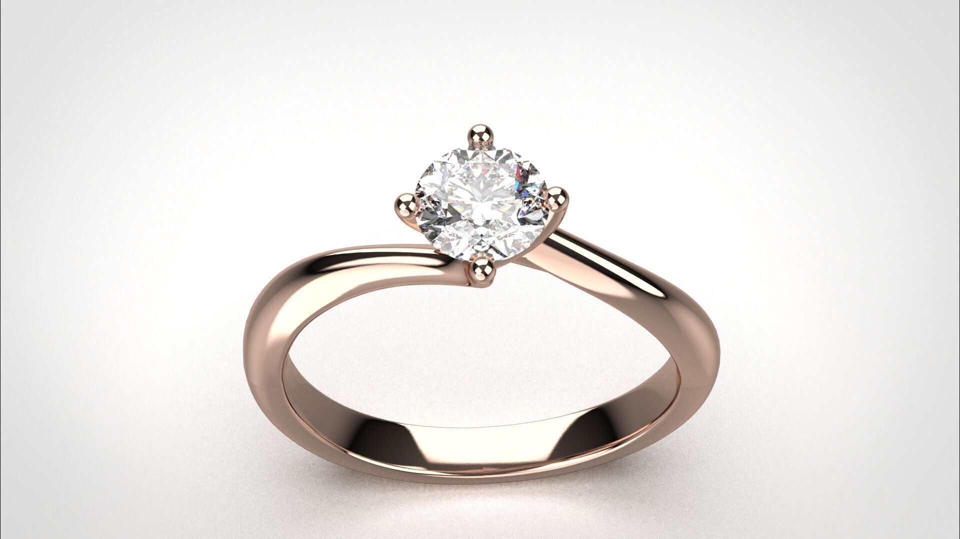 R059 half ct Timeless 18K Gold Wedding Ring Elegant CAD Eu50 3D print model_18