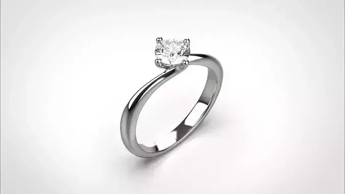 R059 half ct Timeless 18K Gold Wedding Ring Elegant CAD Eu50