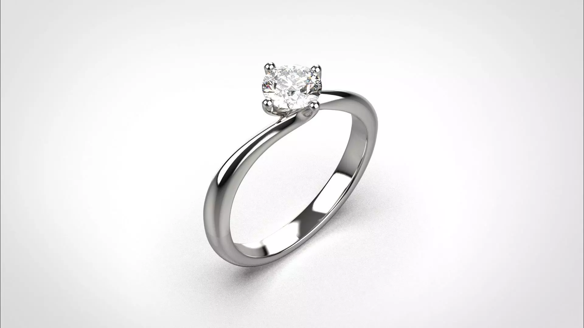 R059 half ct Timeless 18K Gold Wedding Ring Elegant CAD Eu50 3D print model_0