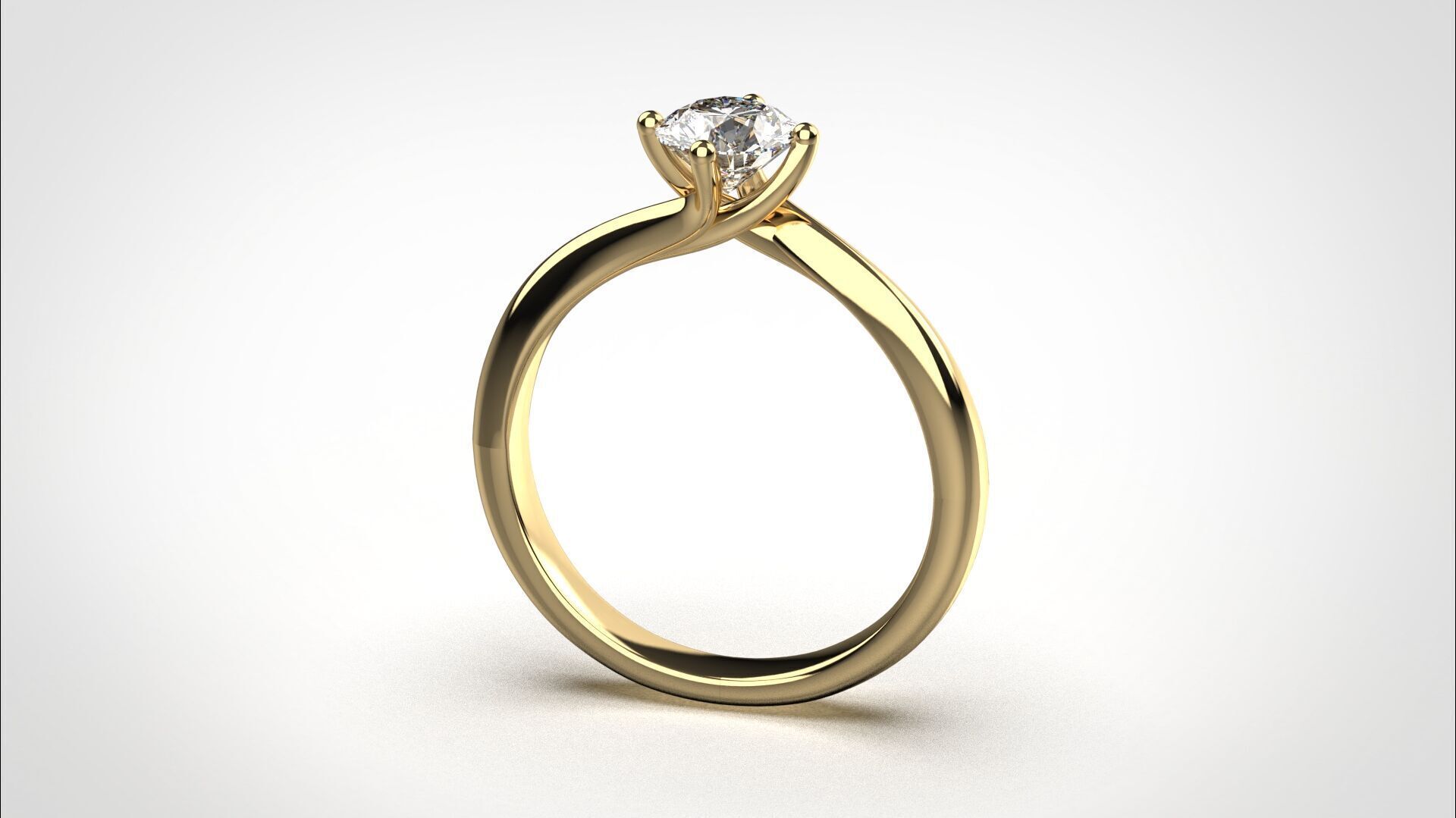 R059 half ct Timeless 18K Gold Wedding Ring Elegant CAD Eu50 3D print model_11