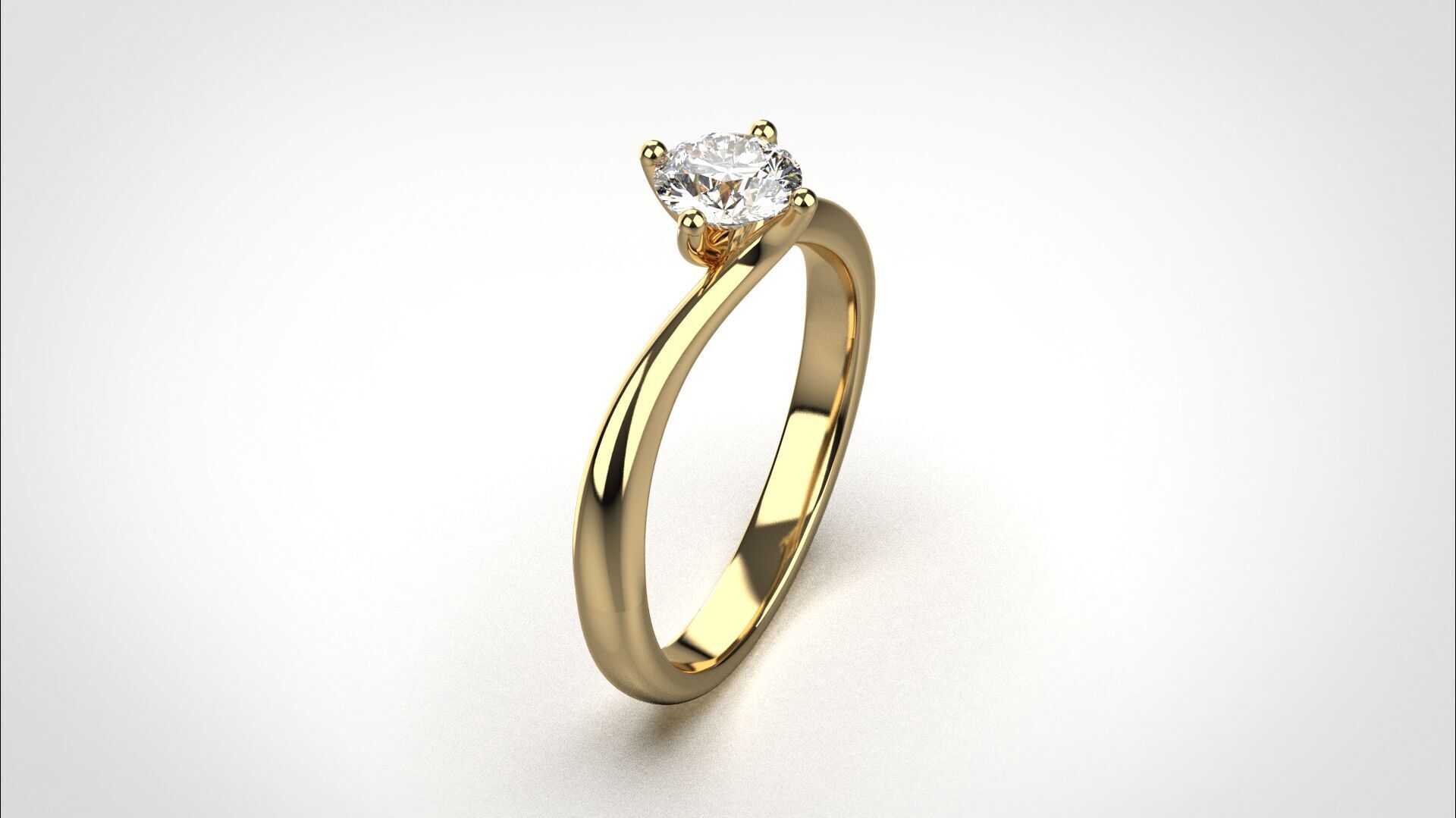 R059 half ct Timeless 18K Gold Wedding Ring Elegant CAD Eu50 3D print model_8